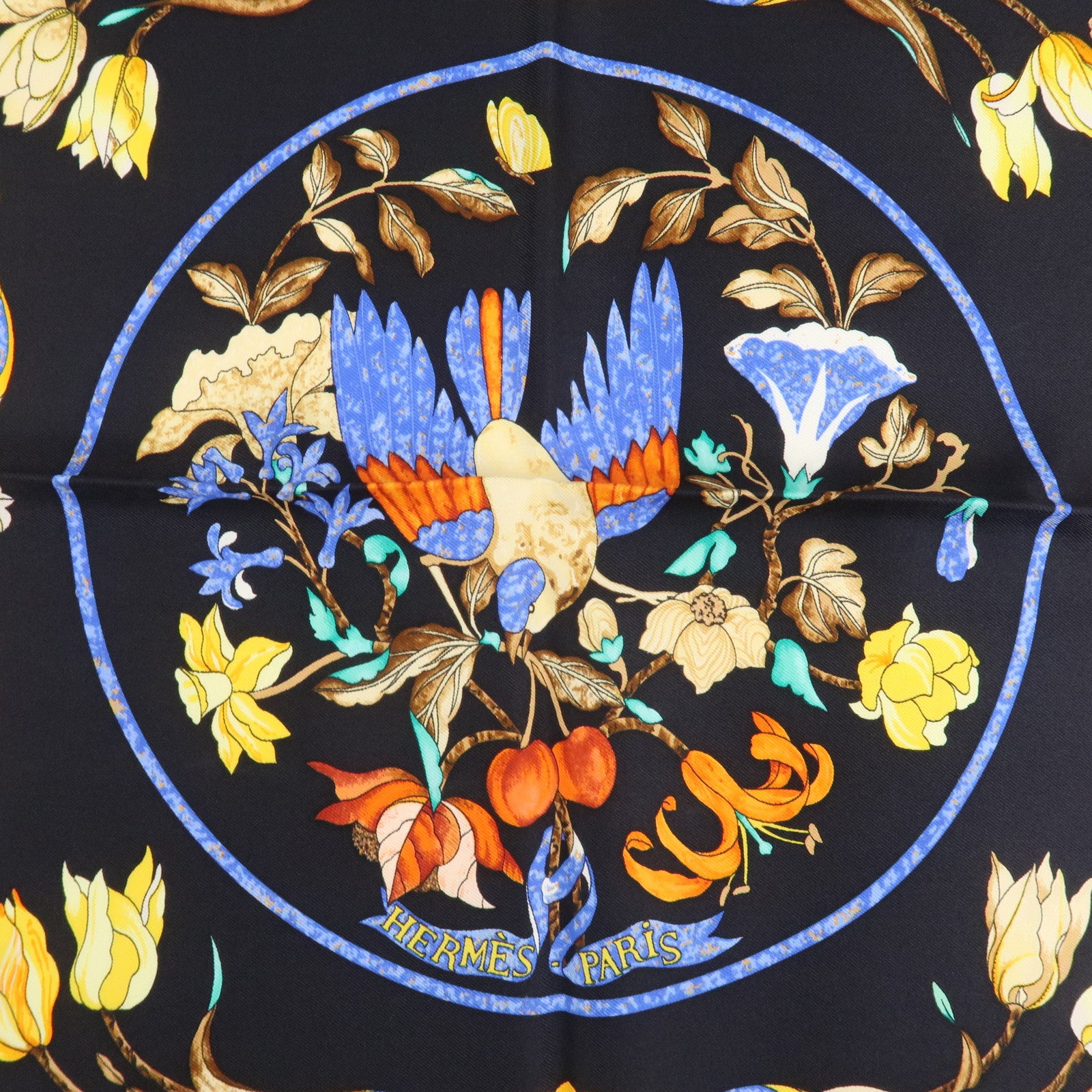 HERMES Carre 90 Silk 100% Scarf PIERRES D' ORIENT ET D' OCCIDENT Used