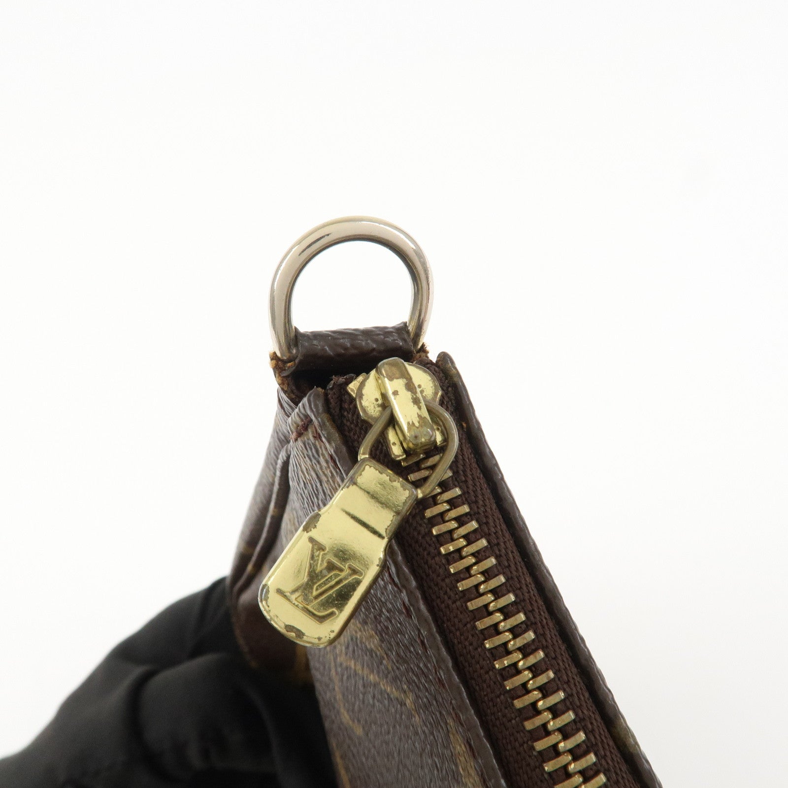 Louis Vuitton Monogram Pochette Accessoires Hand Bag Brown M51980 Used