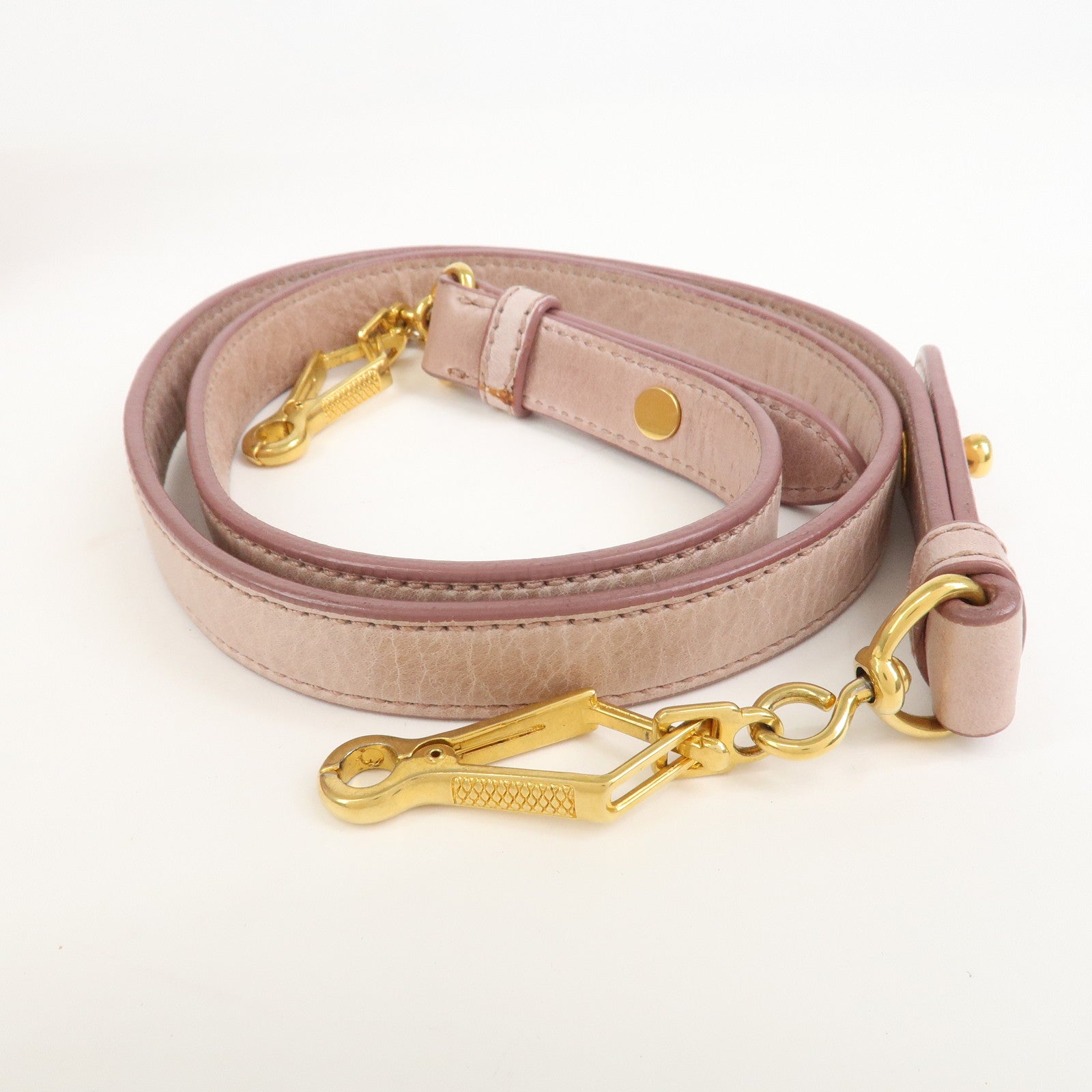 MIU MIU Side Ribbon Leather 2Way Shoulder Bag Hand Bag Pink RT0438