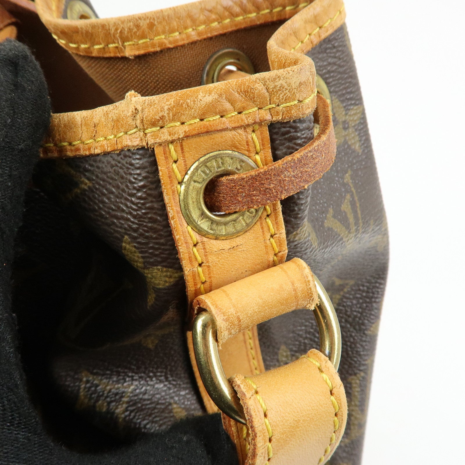 Louis Vuitton Monogram Canvas Leather Noe Shoulder Bag Brown M42224