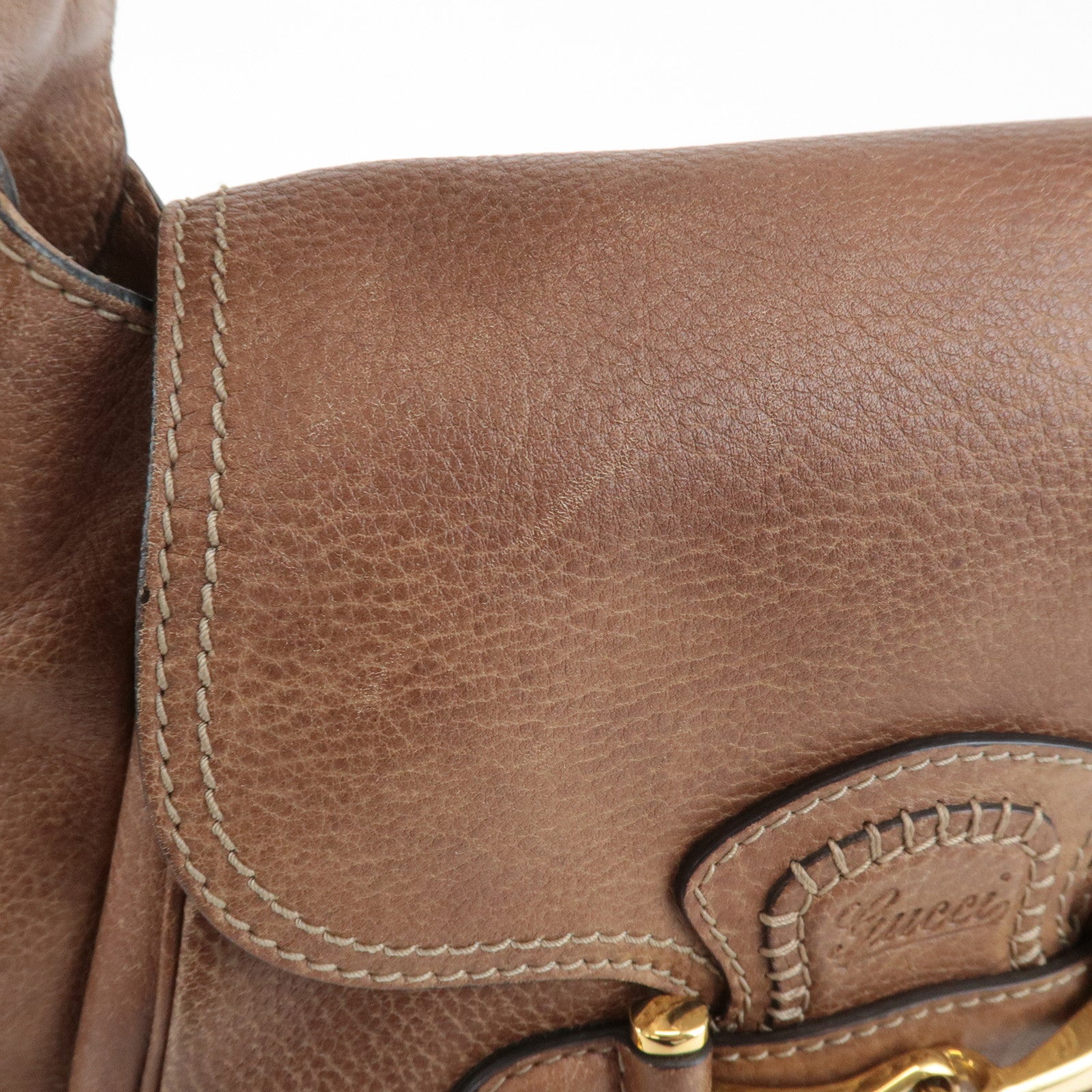 GUCCI New Pelham Leather 2Way Bag Shoulder Bag Brown 223955 Used