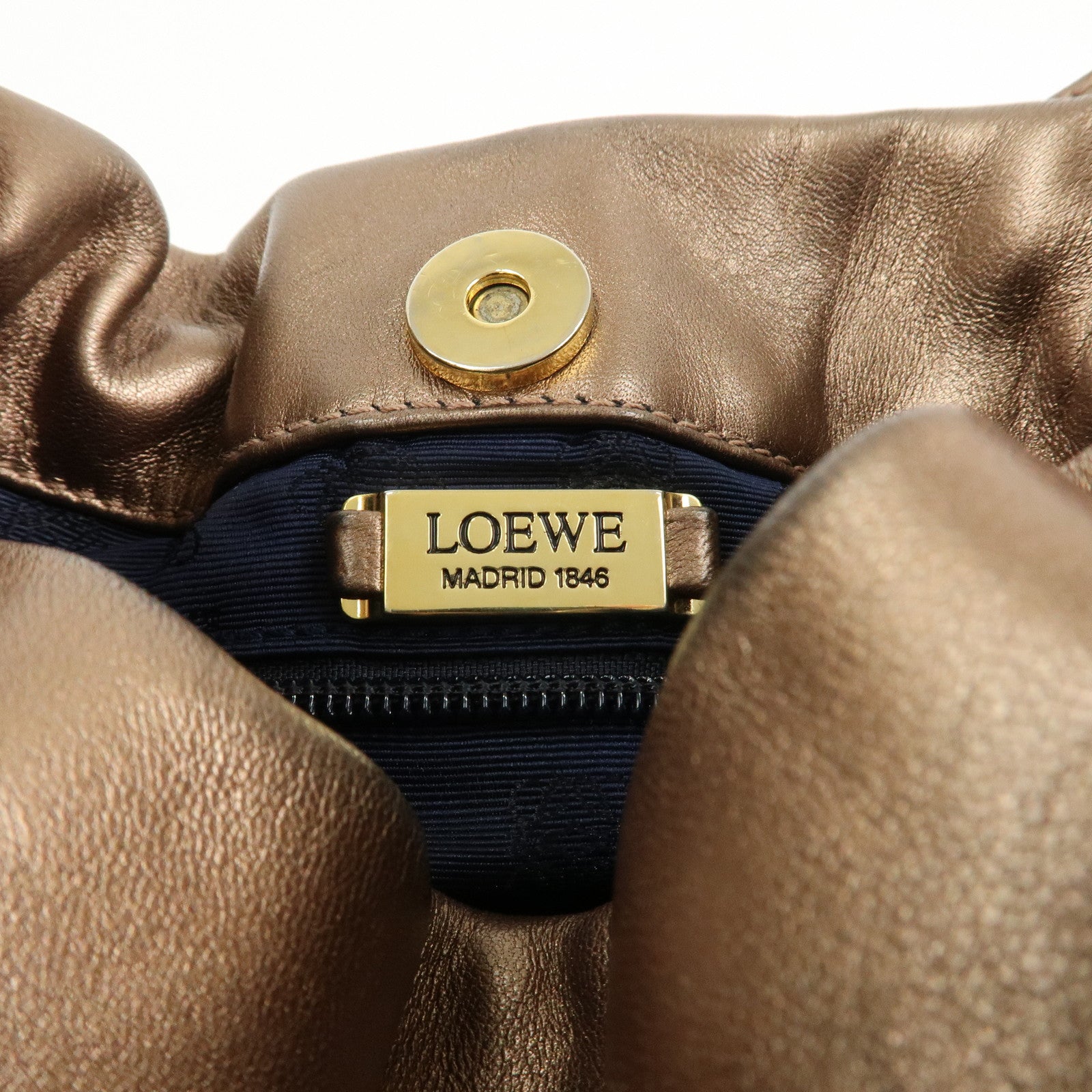 LOEWE Anagram Logo Leather Shoulder Bag Hand Bag Brown
