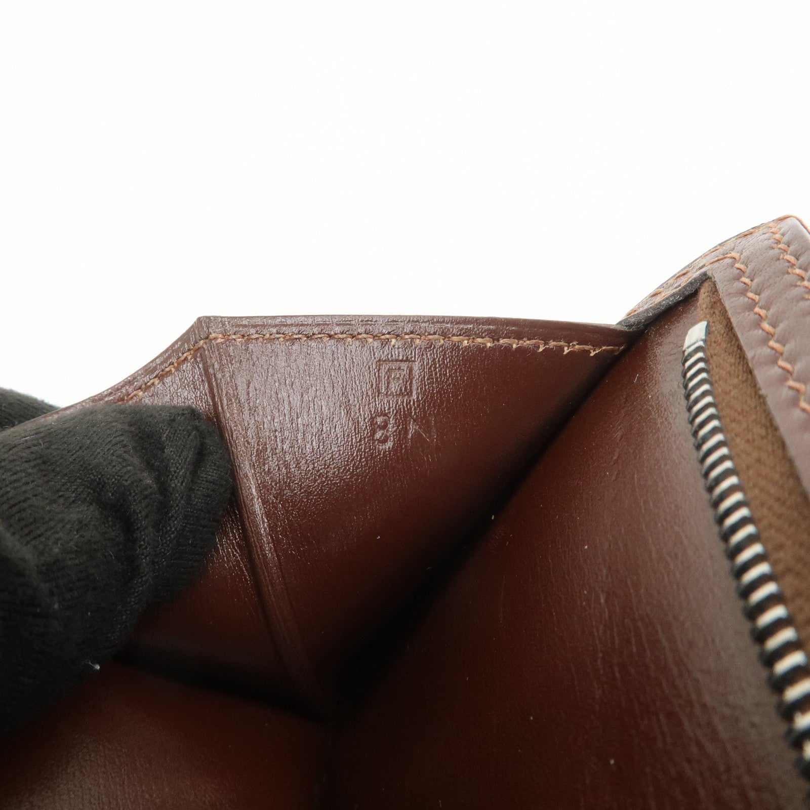 HERMES Béarn Classic Leather Long Wallet F Stamped Brown