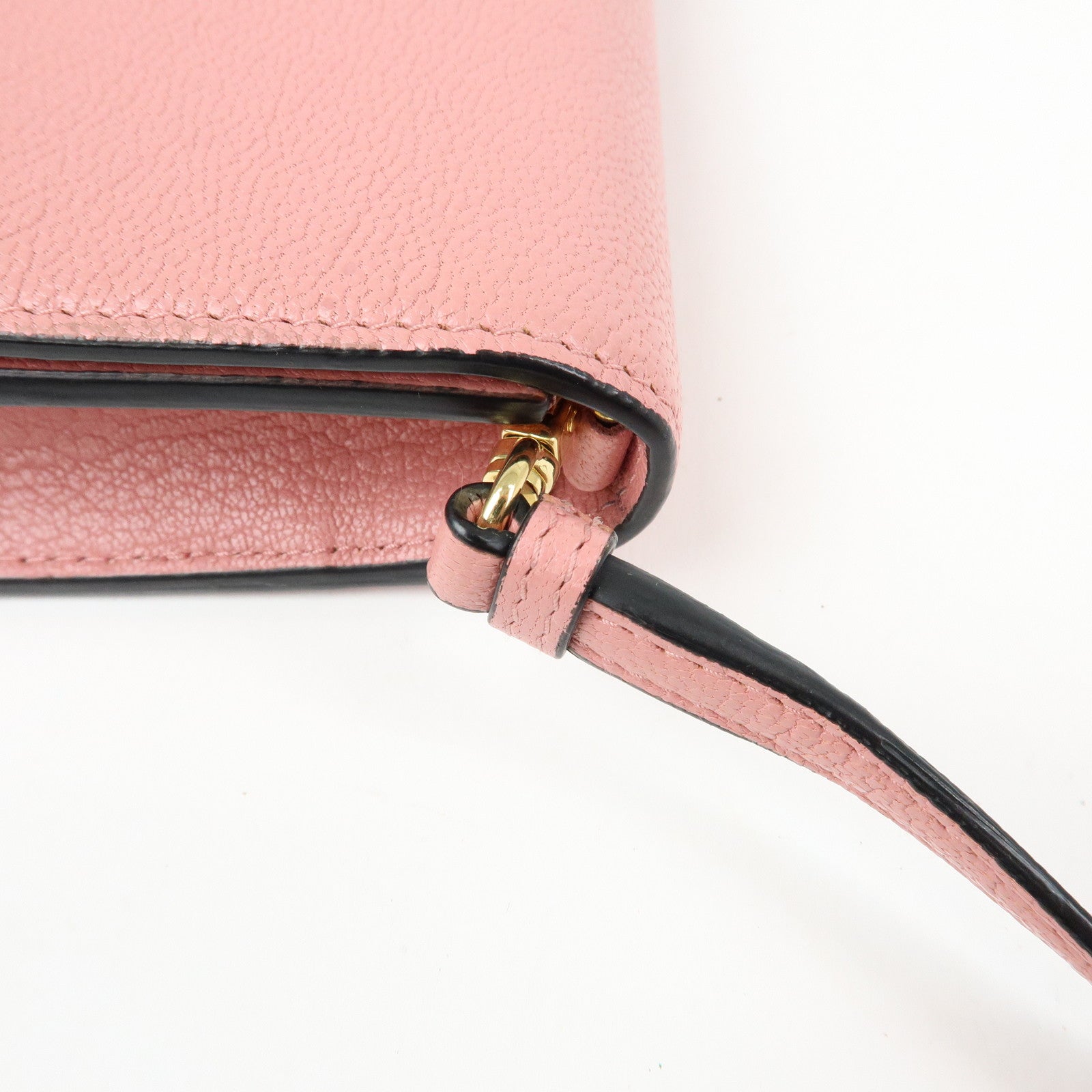 MIU MIU Madras Leather 2Way Clutch Bag Shoulder Bag Pink 5ZH044