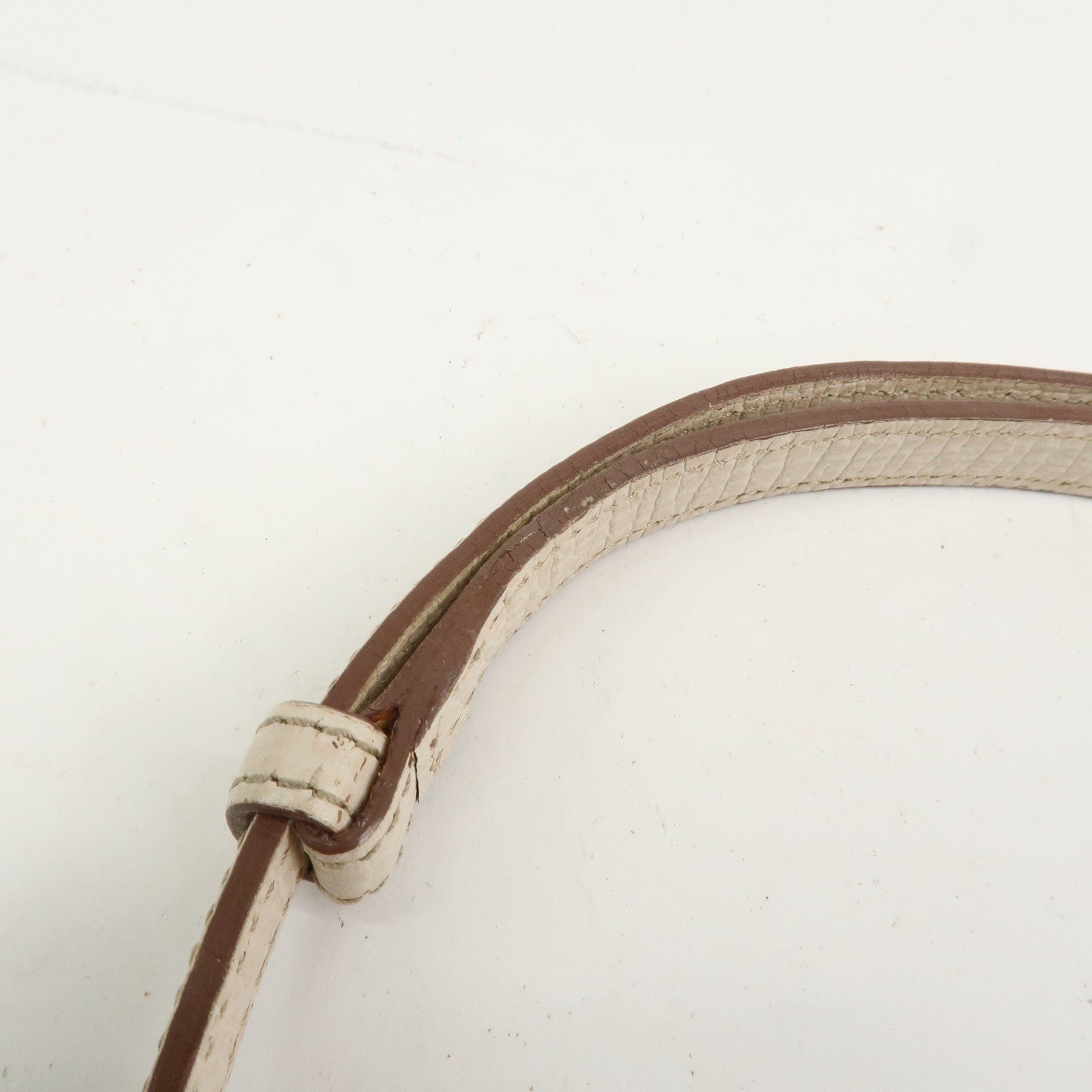 LOEWE Logo Leather 2Way Shoulder Bag Hand Bag Ivory