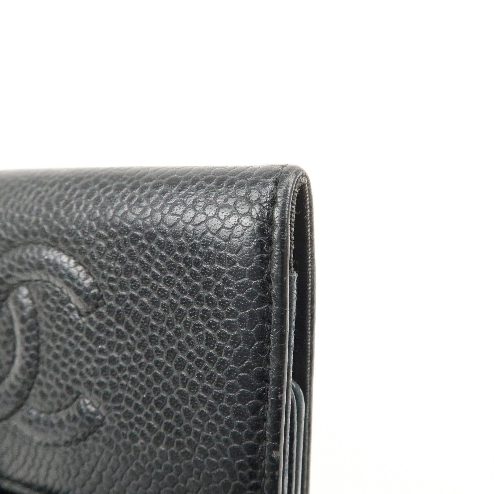 CHANEL COCO Mark Caviarskin 6 Rings Key Case Key Holder A13502