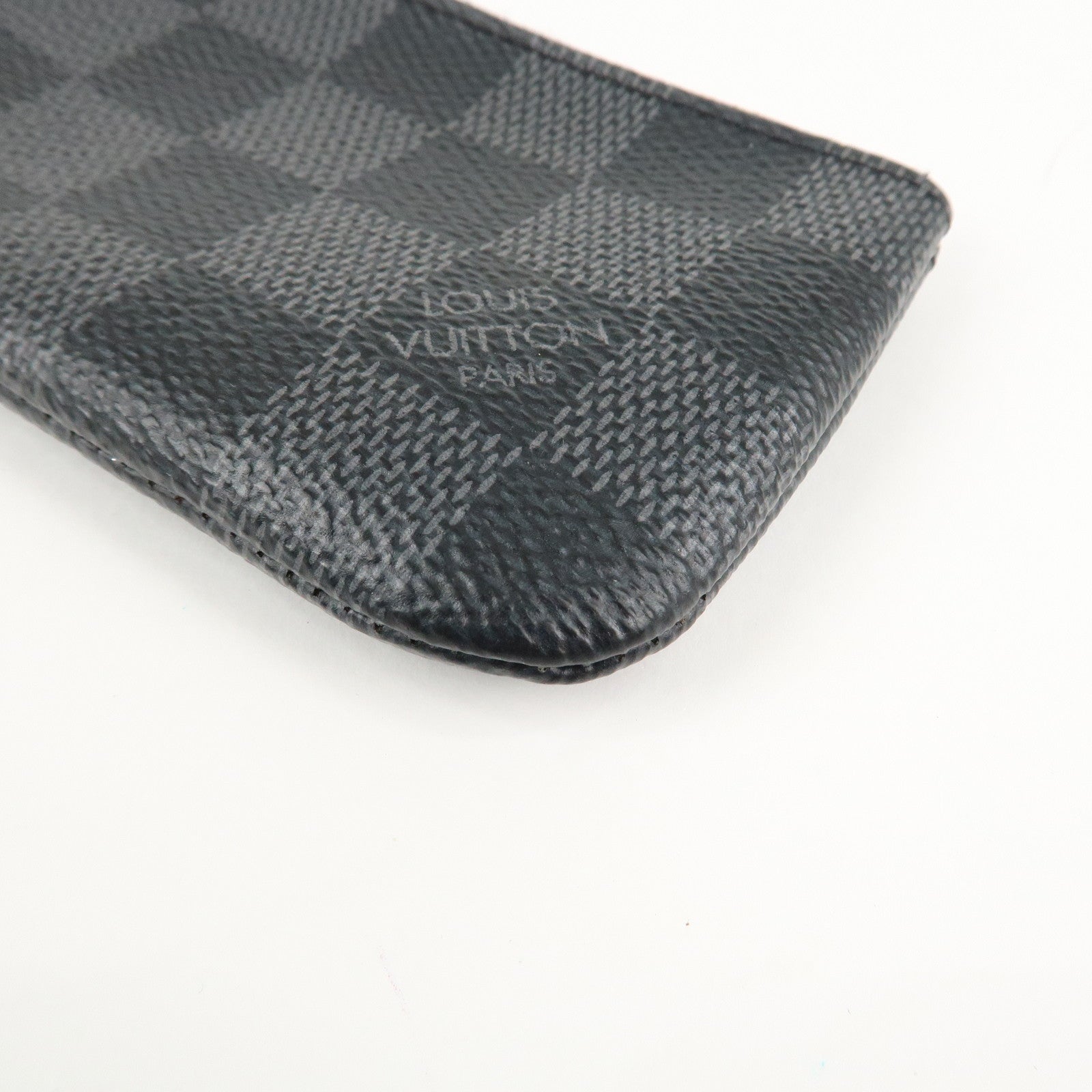 Louis Vuitton Damier Graphite Pochette Cles Coin Case Black N60155 Used
