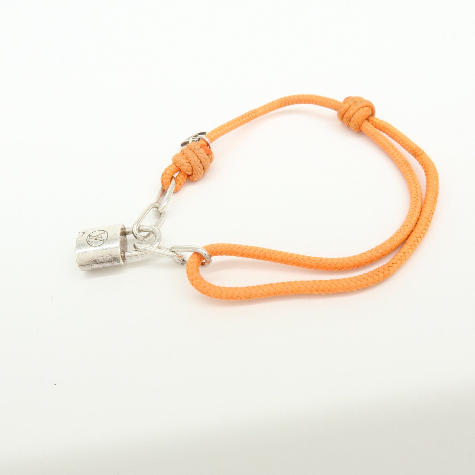 Louis Vuitton Silver Lockit Virgil Abloh Bracelet Orange Q95865