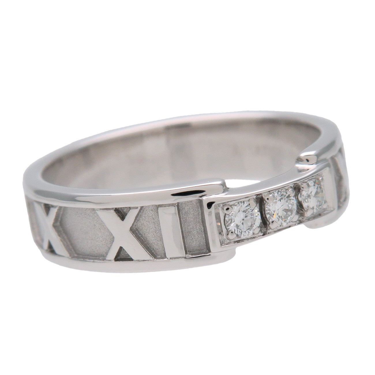 Tiffany & Co Atlas 3P Diamond Ring 750WG White Gold US8.5-9 EU59