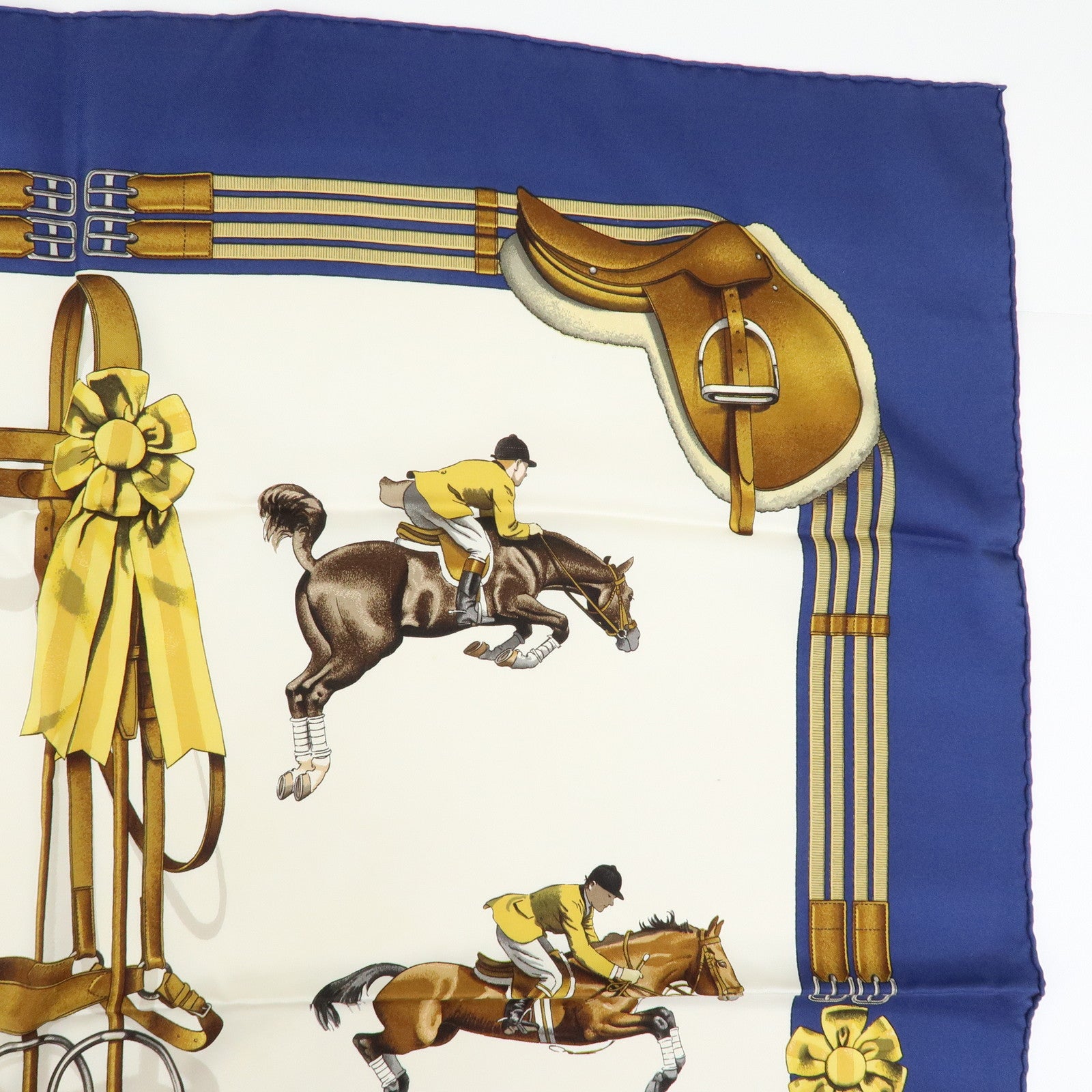 HERMES Carre 90 Set of 2 Silk 100% Scarf BRIDES DE GALA JUMPING