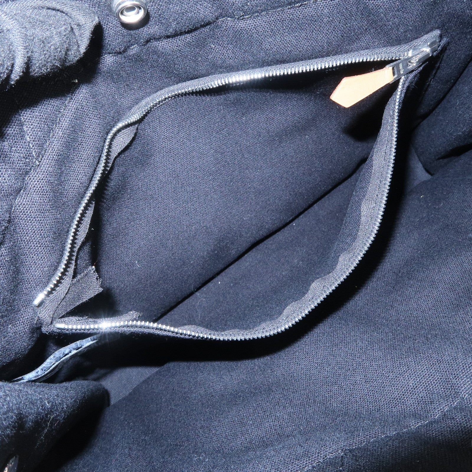 HERMES Fourre Tout PM Logo Canvas Tote Bag Hand Bag Black