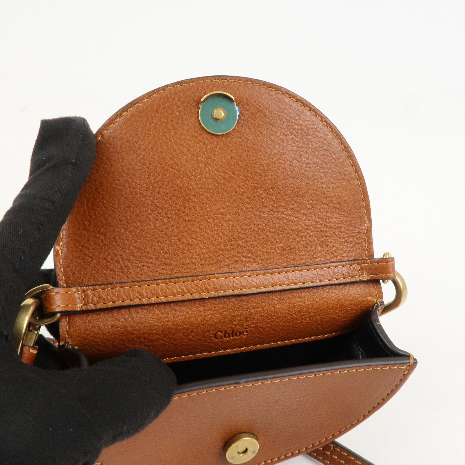 Chloe Alphabet Nile Minaudier Calf Leather 2Way Bag Shoulder Bag