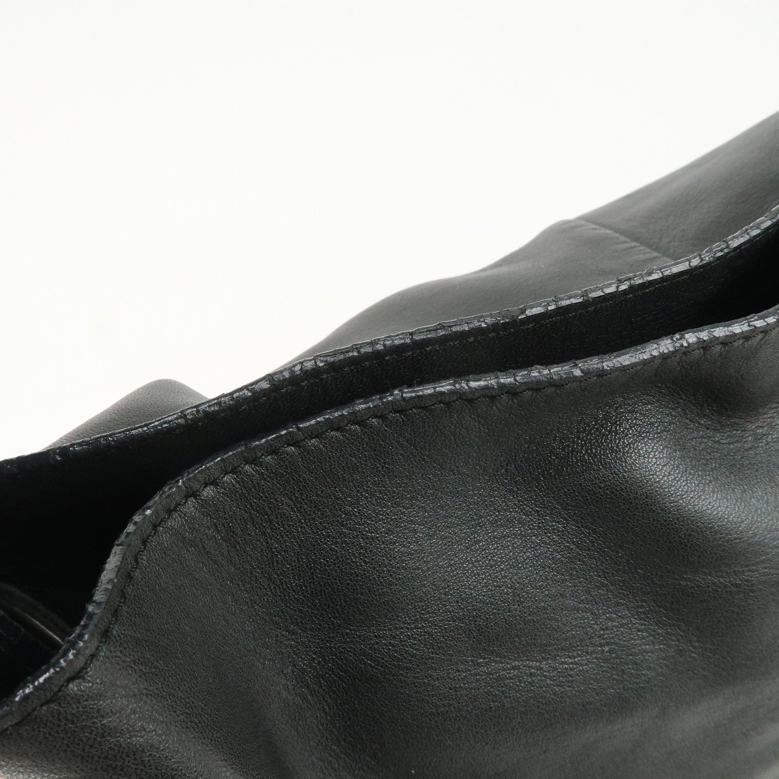 LOEWE Logo Leather Shoulder Bag Hand Bag Black