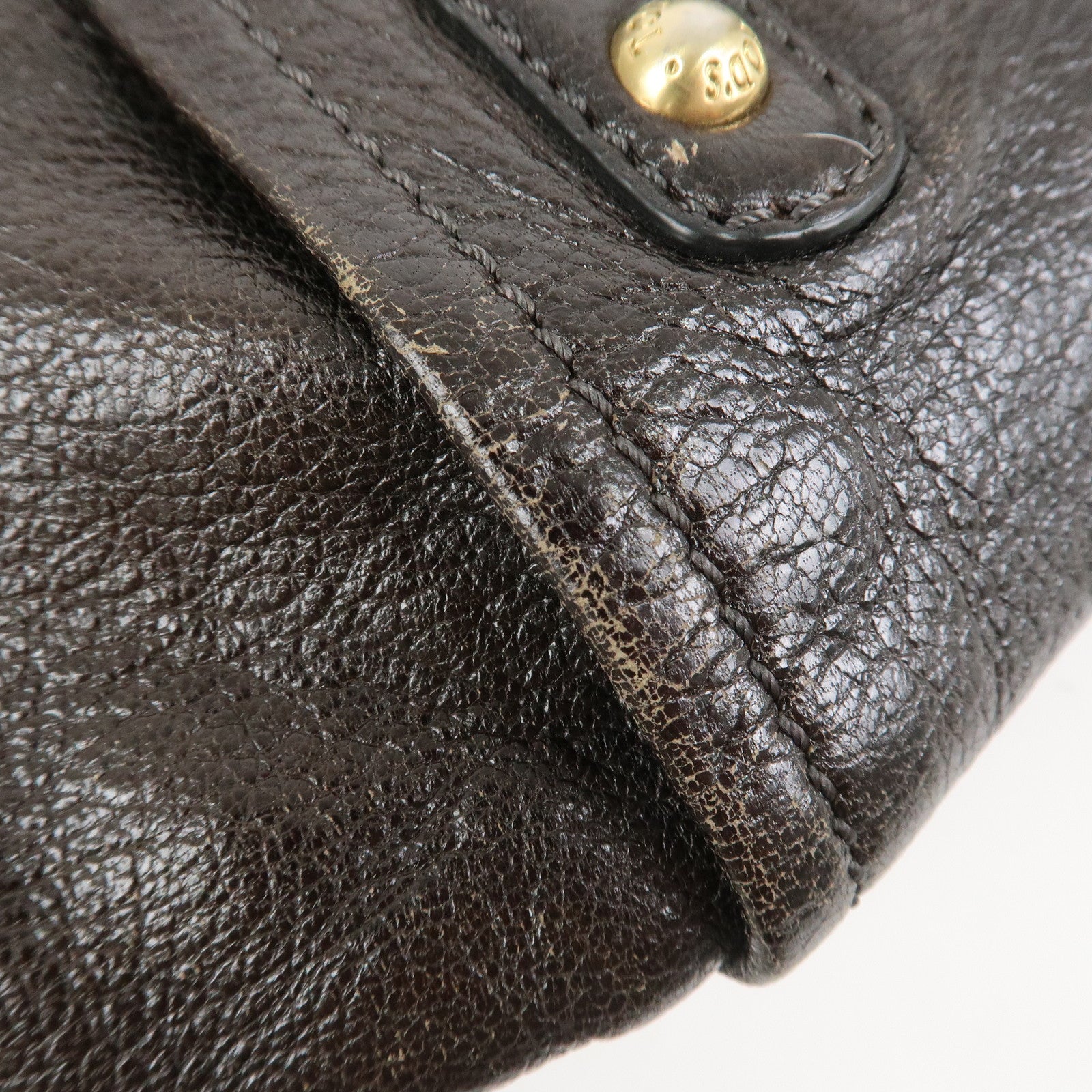 TOD'S G Line Leather 2Way Bag Hand Bag Shoulder Bag Dark Brown