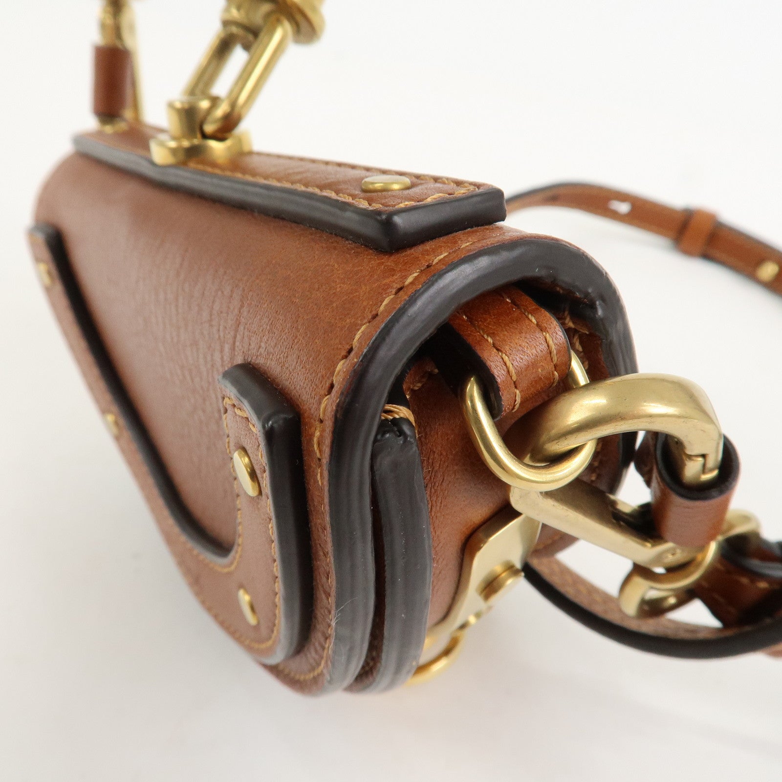 Chloe Alphabet Nile Minaudier Calf Leather 2Way Bag Shoulder Bag