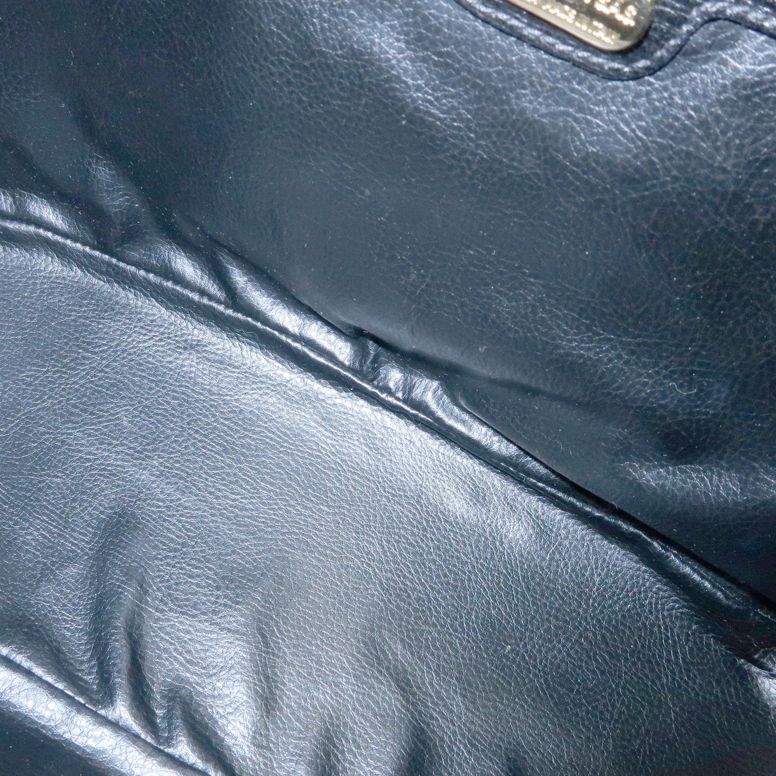 FENDI Top Handle Leather Suede Hand Bag Black 12897