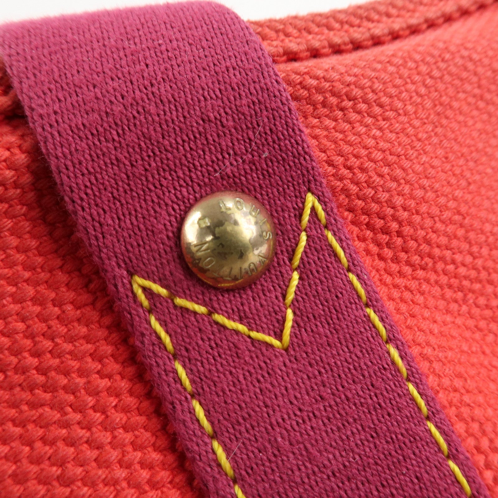 Louis Vuitton Antigua Cabas GM Canvas Shoulder Bag Rouge M40031 Used