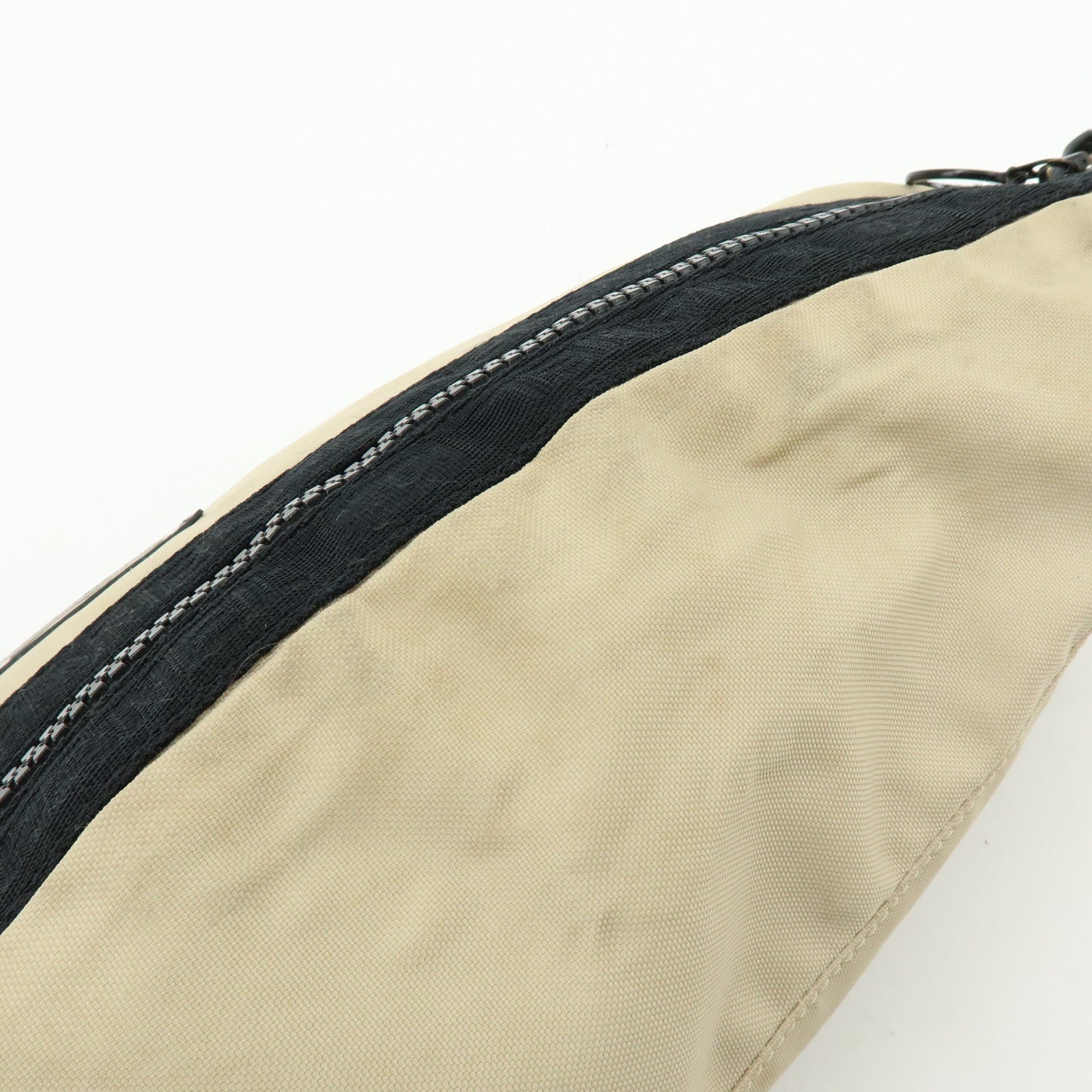 CHANEL Sports Line Nylon Banana Bag Waist Bag Crossbody Bag Beige