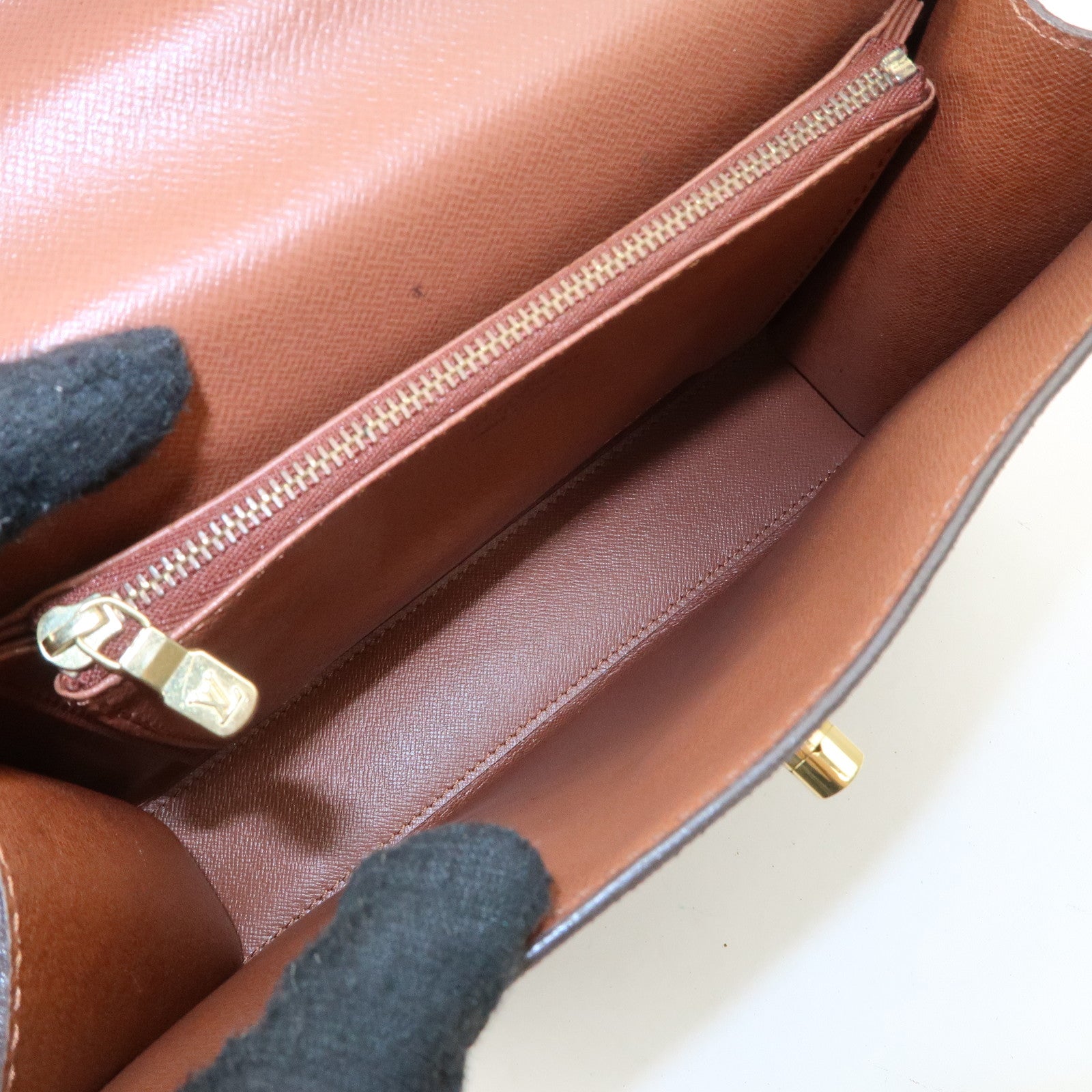 Louis Vuitton Monogram Malesherbes Hand Bag Brown M51379 Used