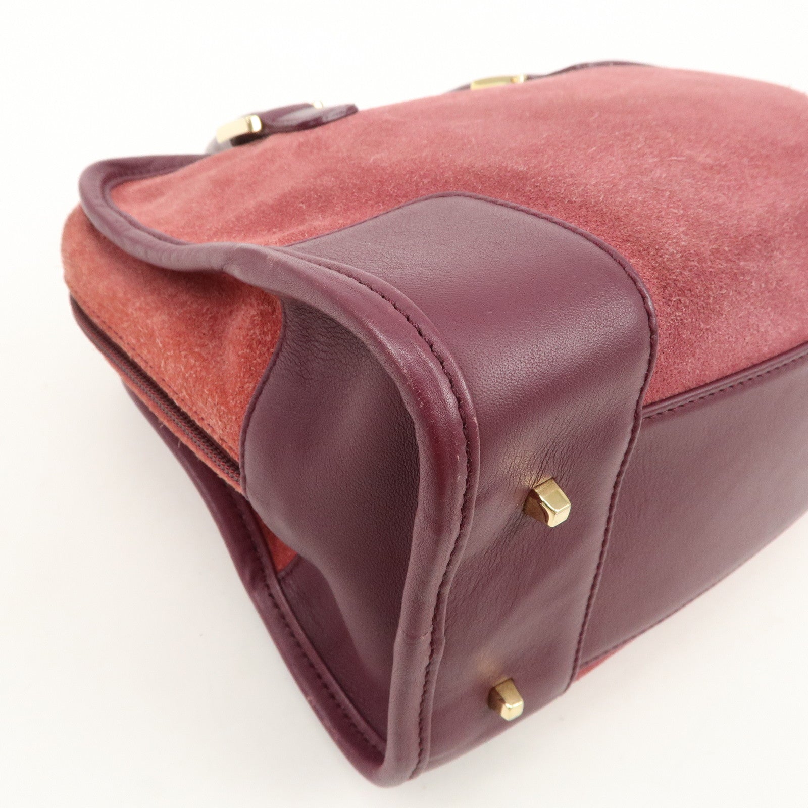 LOEWE Anagram Amazona 28 Suede Leather Hand Bag Pink Purple