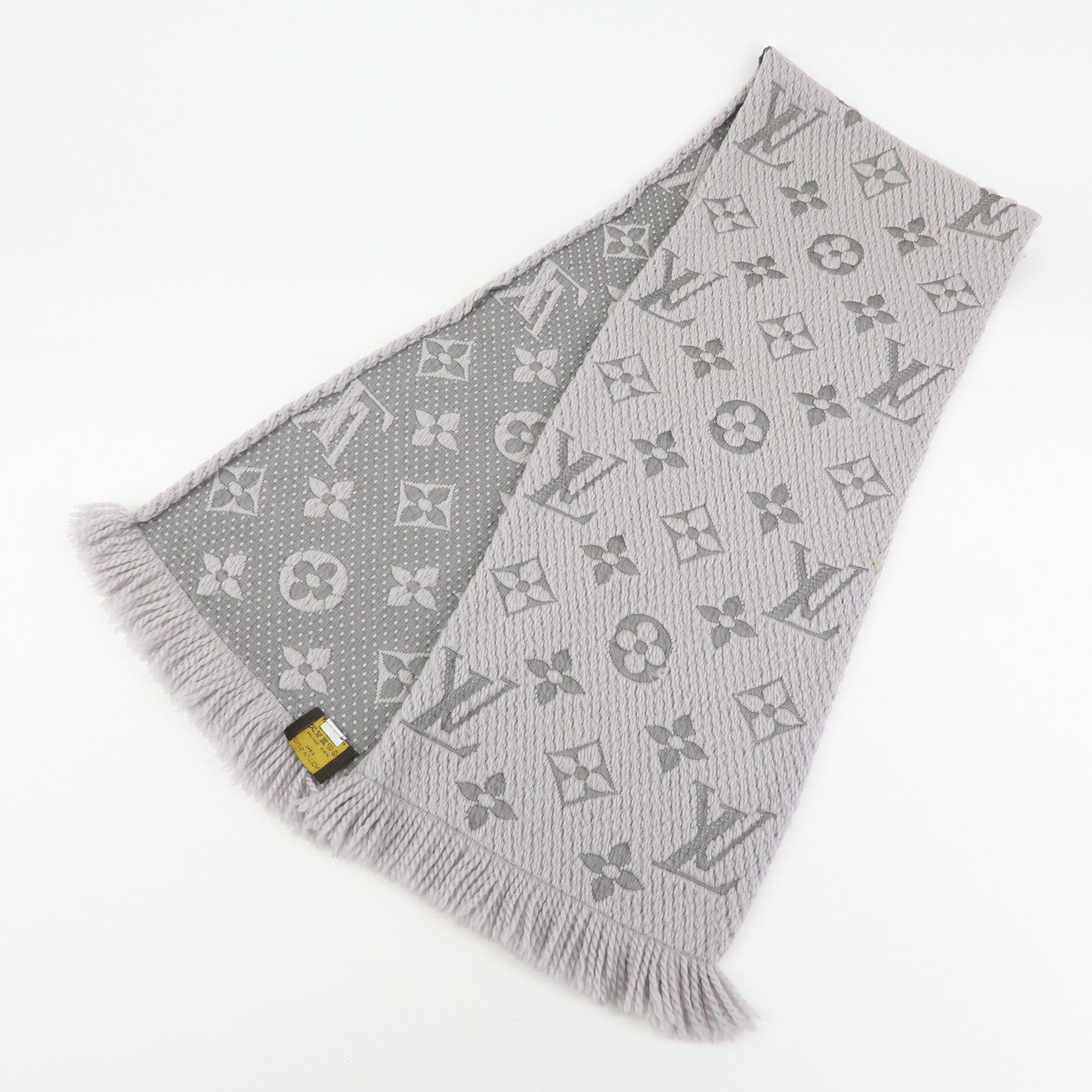 Louis Vuitton Monogram Escharp Logo Mania Wool Silk Scarf M74742