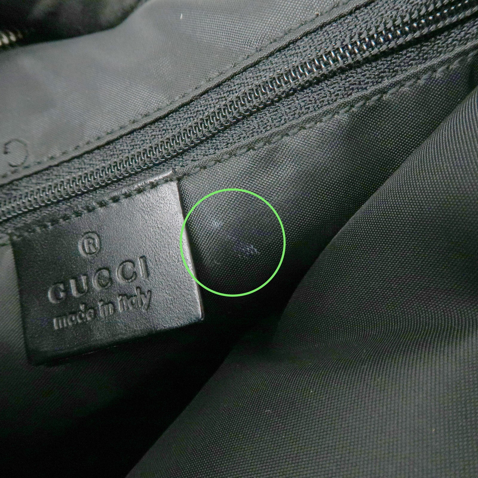 GUCCI Nylon Leather Shoulder Bag Hand Bag Black 001 ・3766