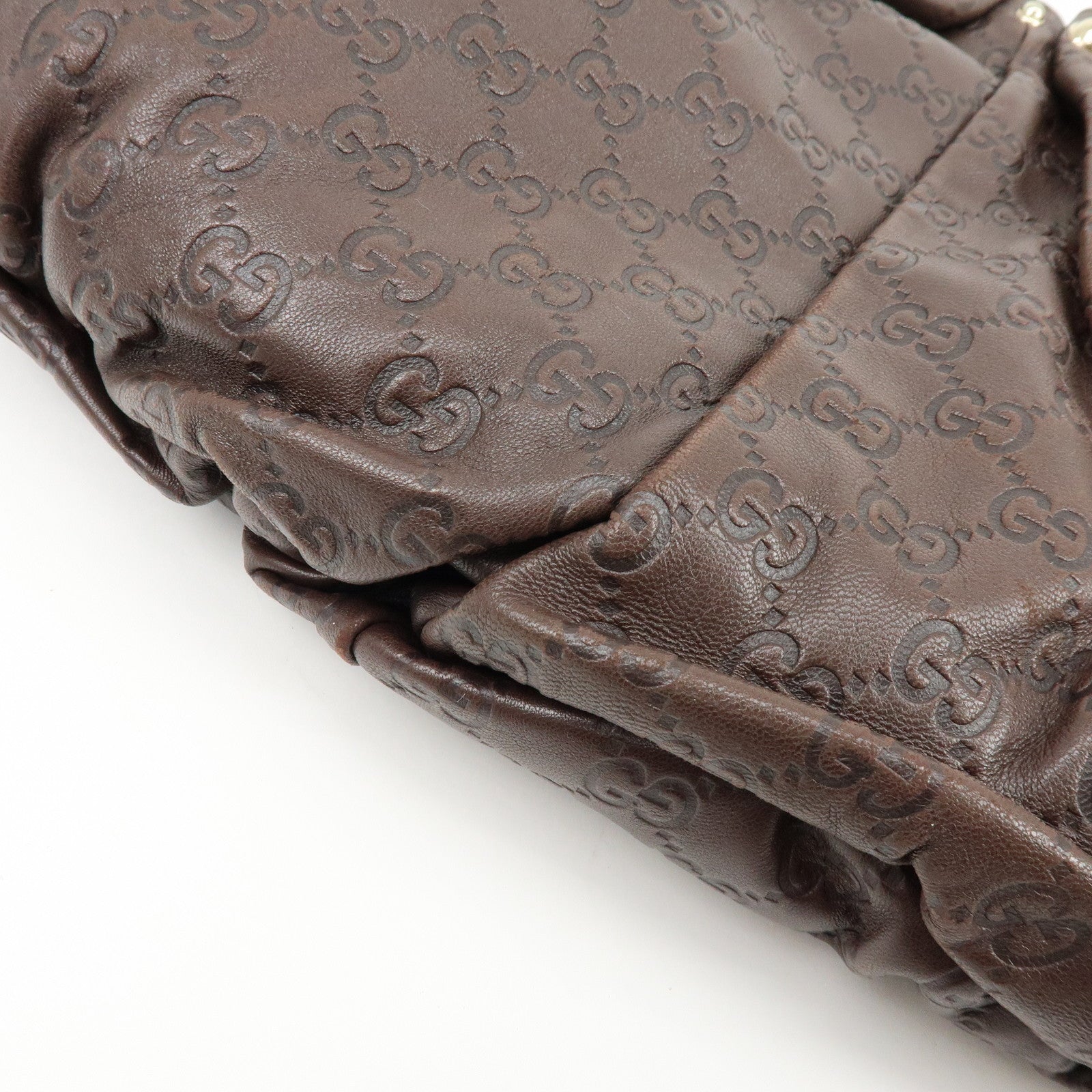 GUCCI Guccissima Leather Tote Bag Shoulder Bag Dark Brown 203624