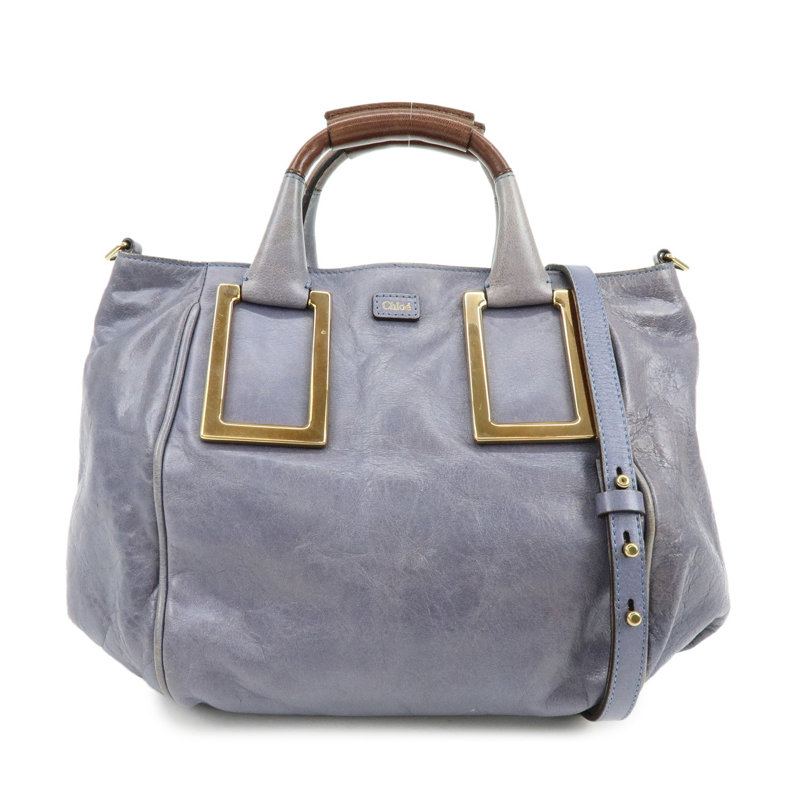 Chloe Ethel Leather 2Way Bag Shoulder Bag Hand Bag Gray