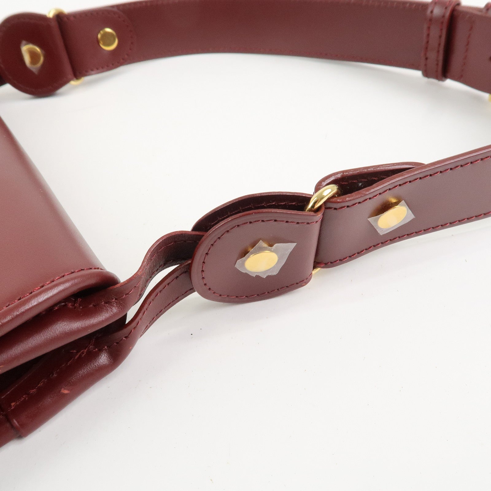 Cartier Must De Cartier Calf Leather Shoulder Bag Hand Bag Burgundy