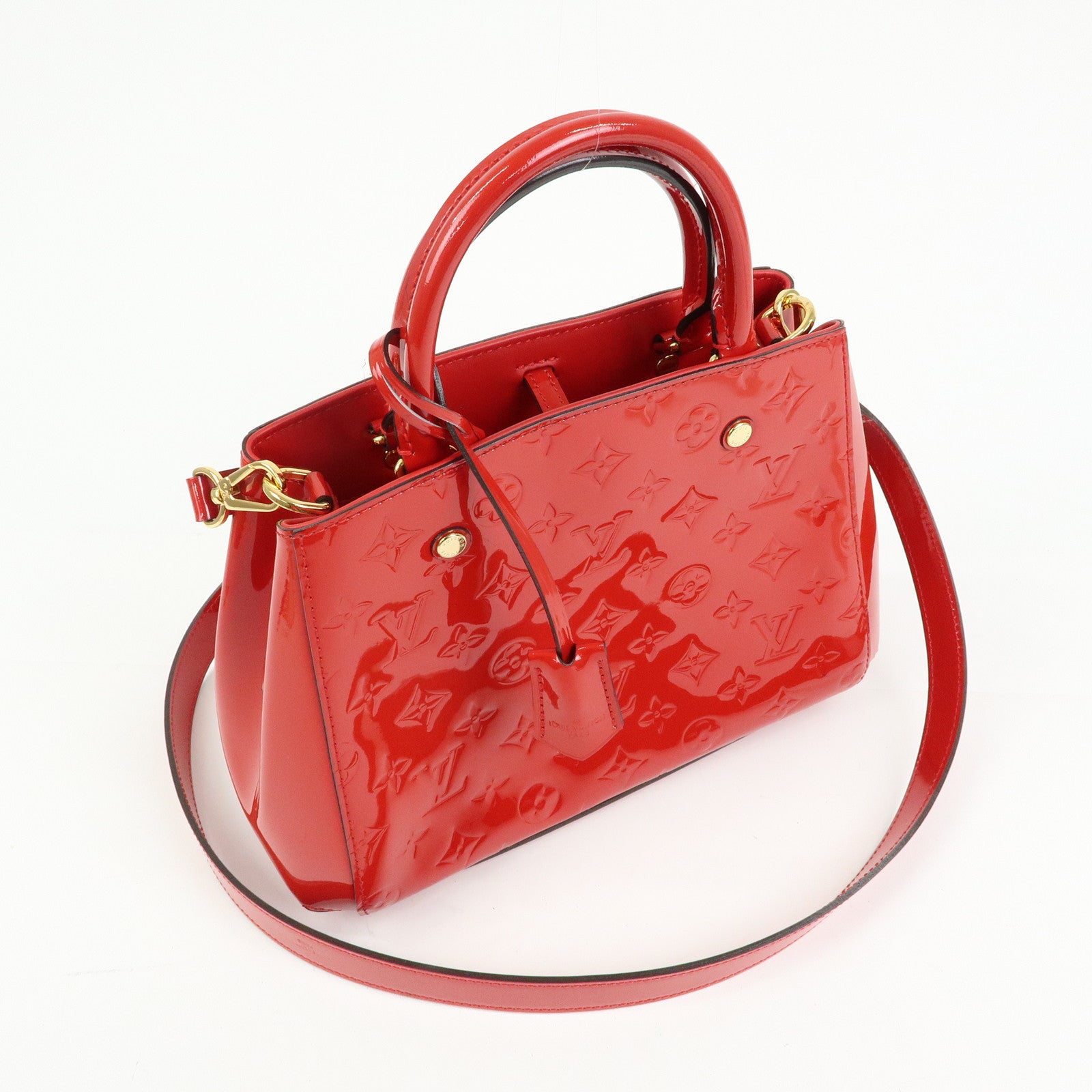 Louis Vuitton Monogram Vernis Montaigne BB 2Way Bag Cerise M50170