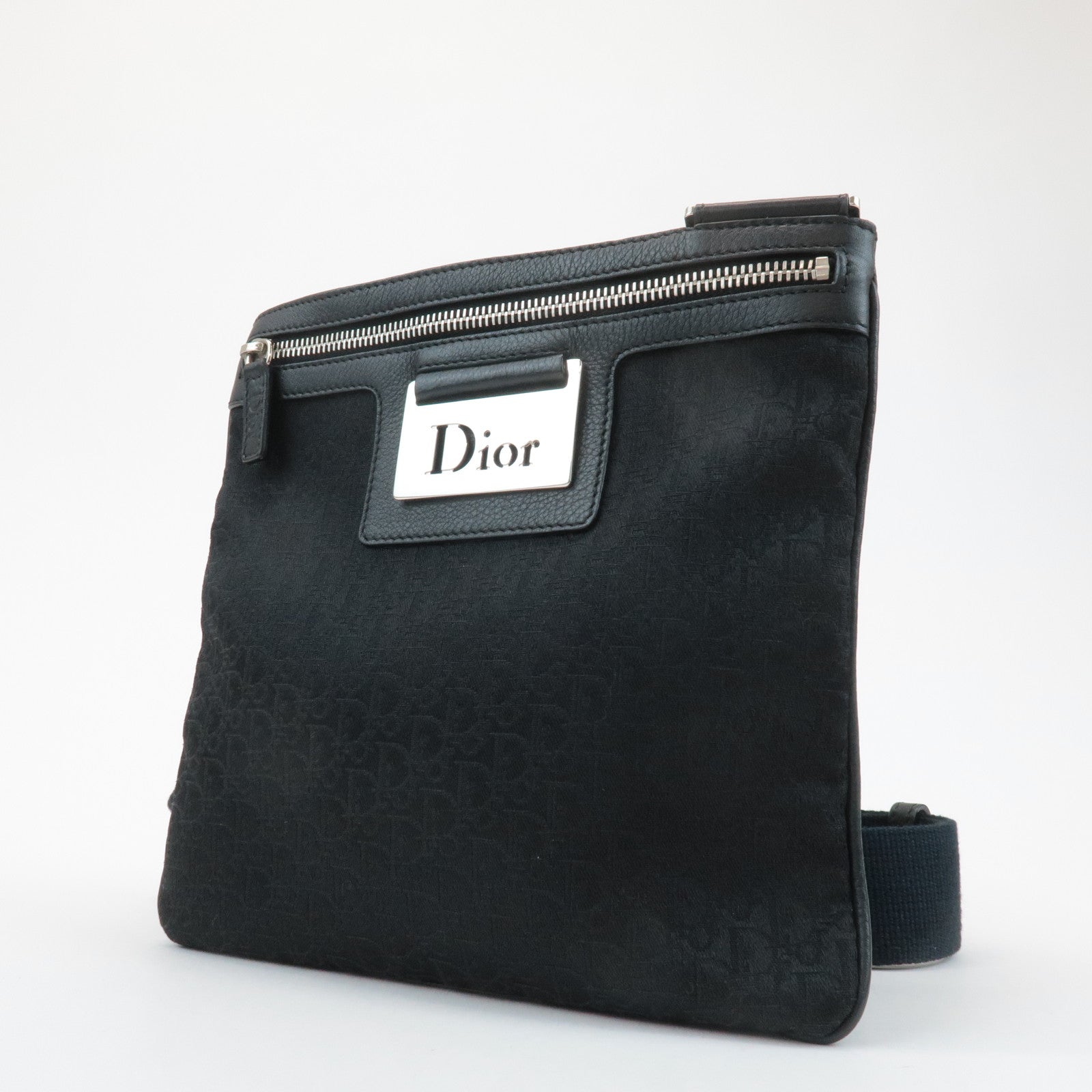 Christian Dior Trotter Street Chic Leather Canvas Shoulder Bag Used