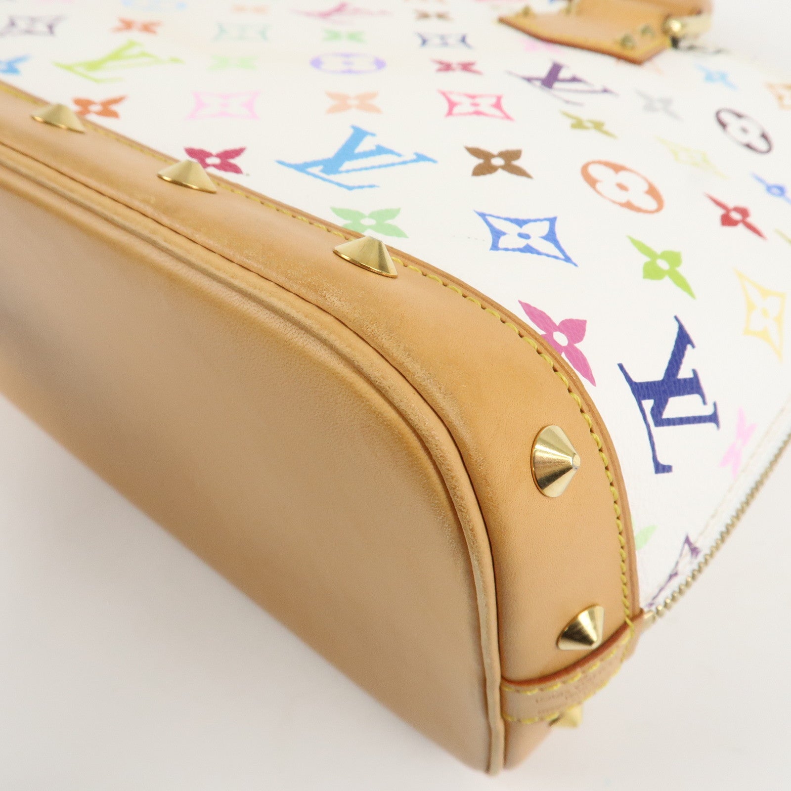 Louis Vuitton Monogram Multicolor Alma Hand Bag Blanc M92647 Used