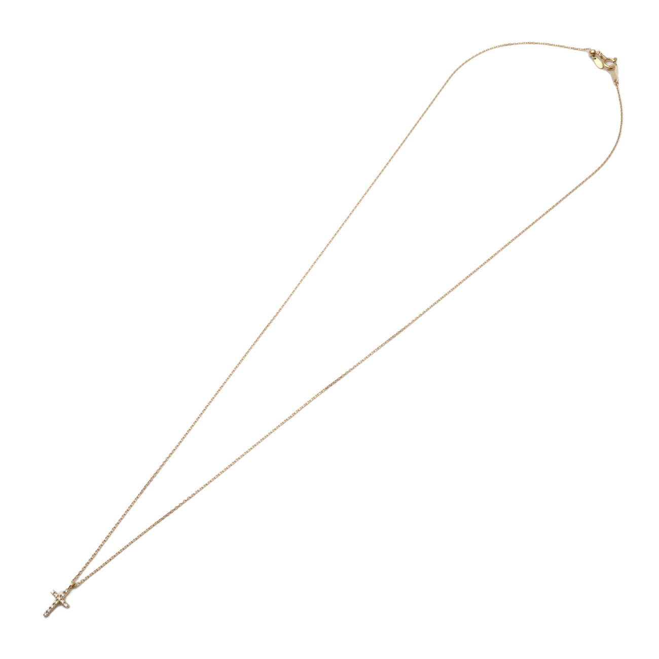 ete Diamond Cross Necklace K18YG 750YG Yellow Gold