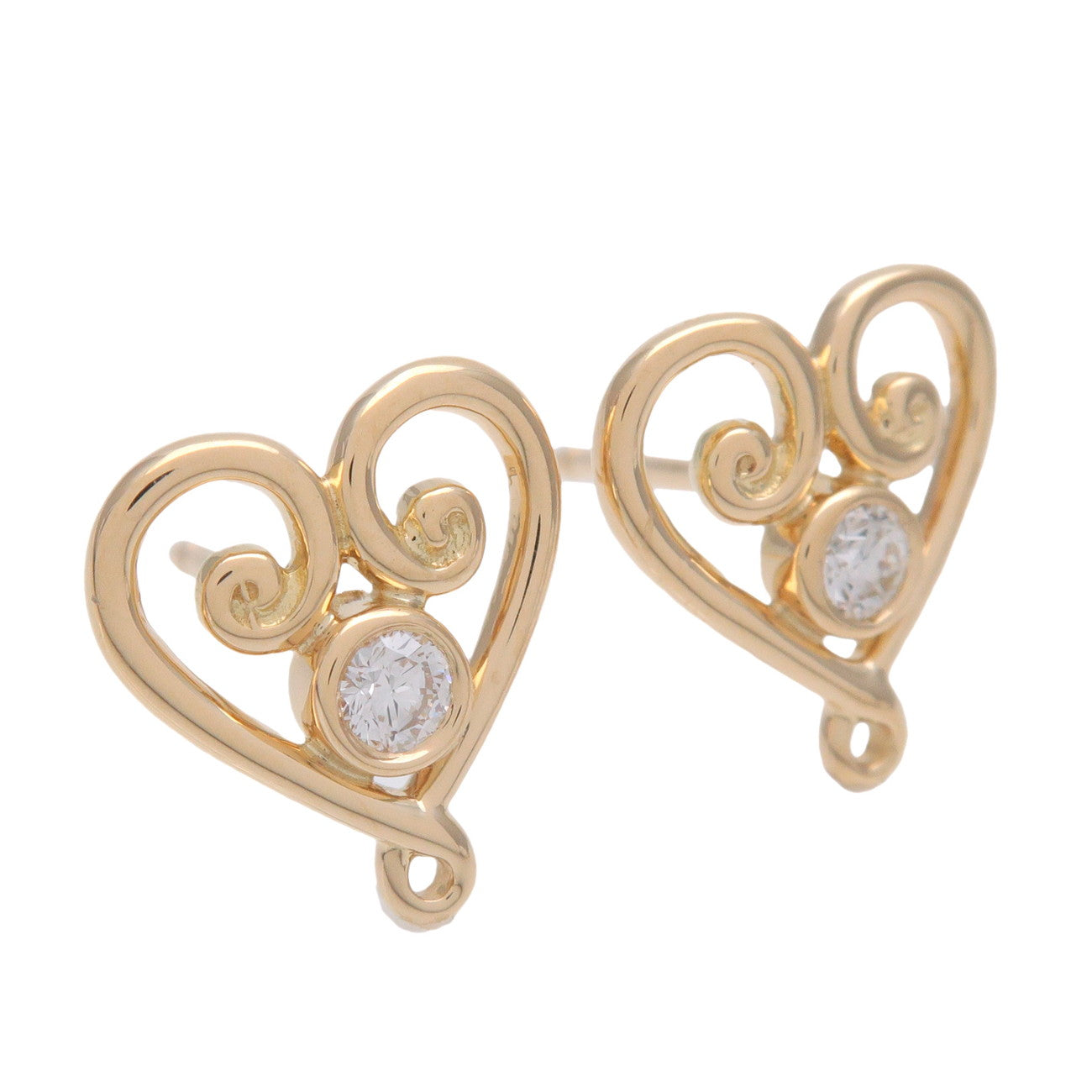 Tiffany & Co Paloma Picasso Venezia Goldoni Heart Earrings K18YG