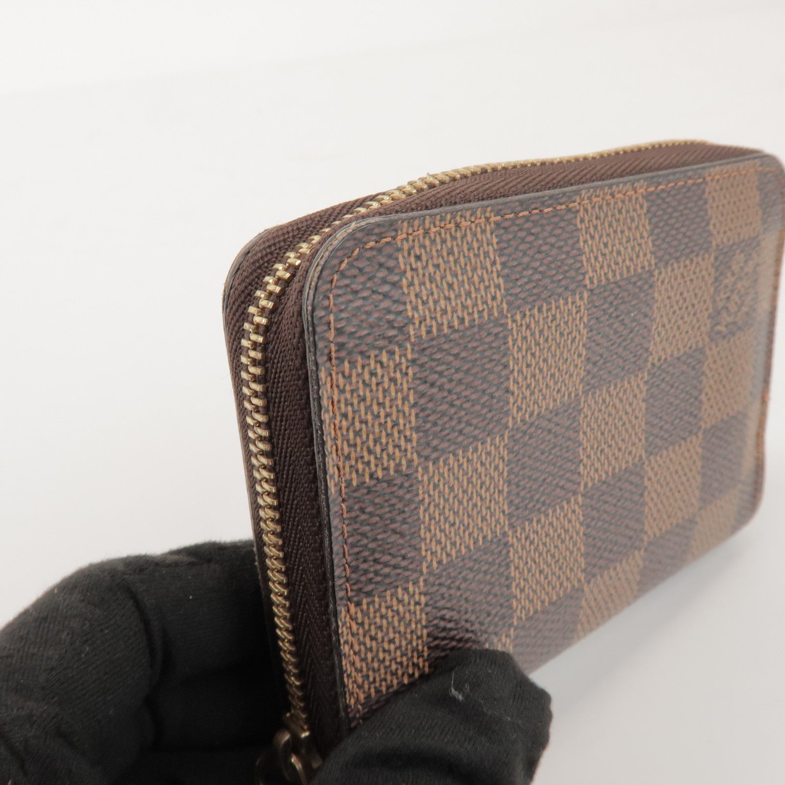 Louis Vuitton Damier Zippy Coin Case Wallet Brown N63070