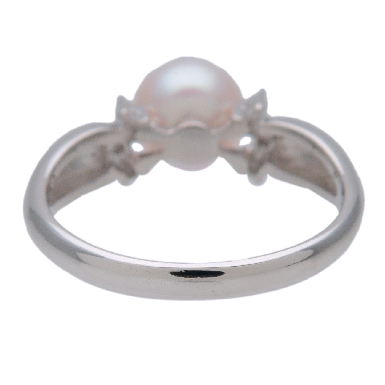 TASAKI Pearl 6P Diamond Platinum Ring PT900 0.06ct US6.5 EU52