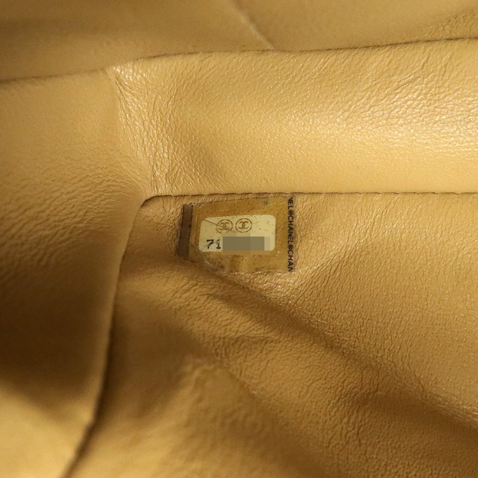 CHANEL Chocolate Bar Lamb Skin Chain Shoulder Bag Beige A15316 Used