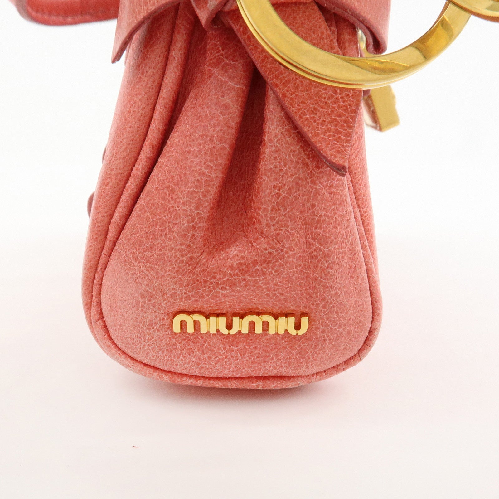 MIUMIU Leather Small Purse Bag Charm Key Charm Pink