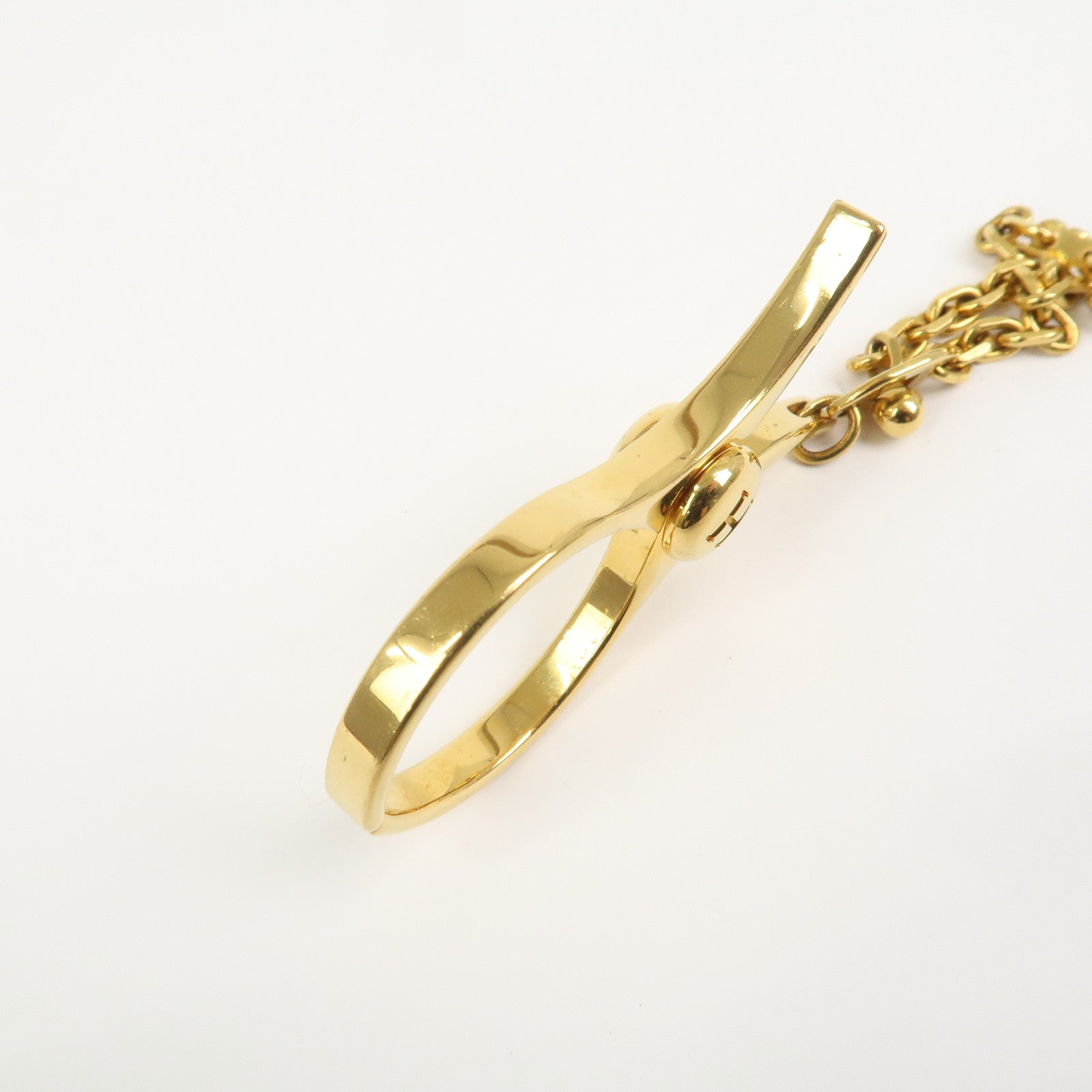 HERMES Filou Metal Glove Clip Glove Holder Gold