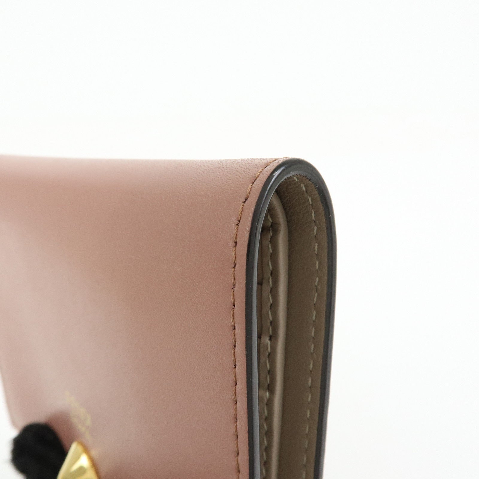 FENDI By The Way Leather Bi-fold Compact Wallet Light Pink 8M0387
