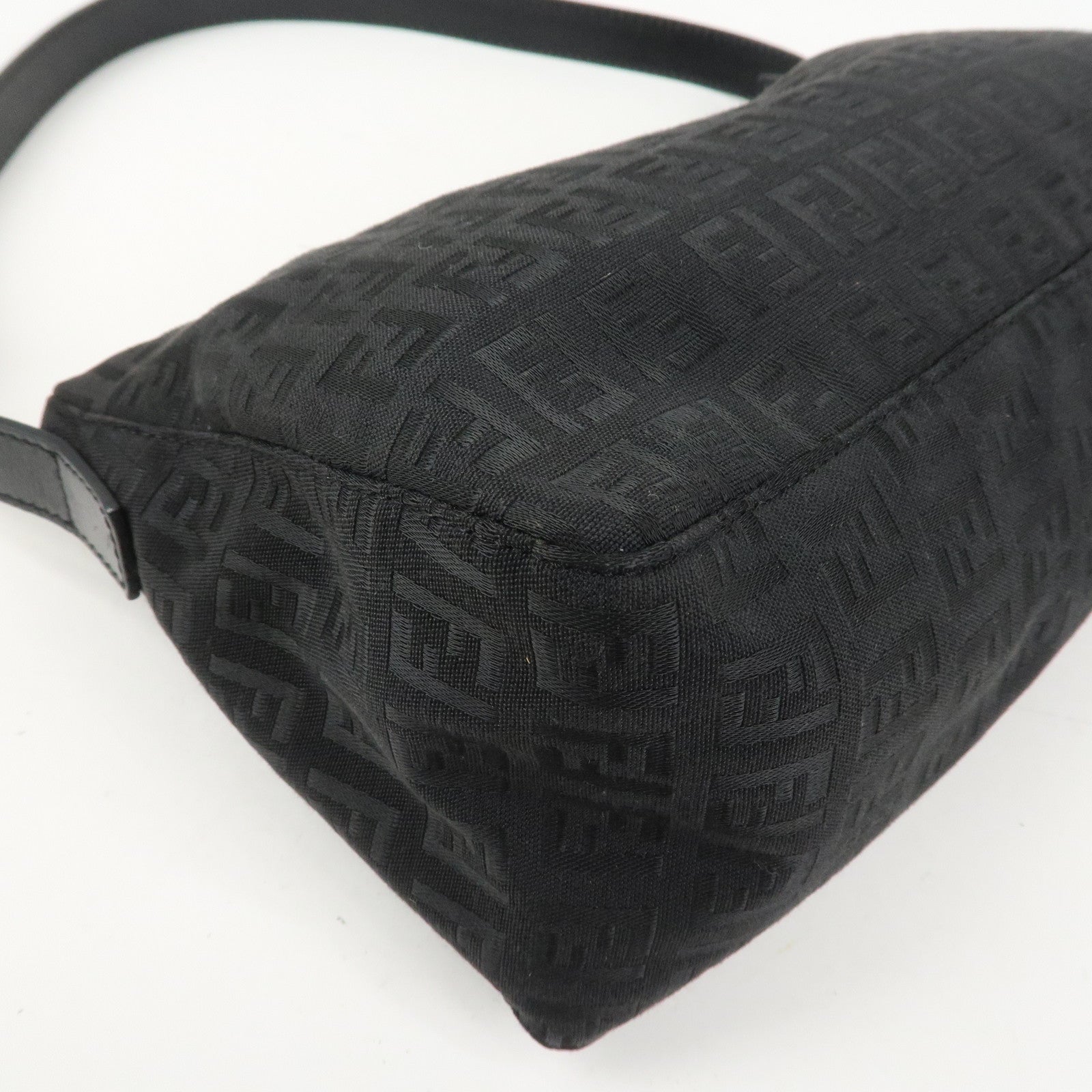 FENDI Zucchino Shoulder Bag Hand Bag Black 8BR444