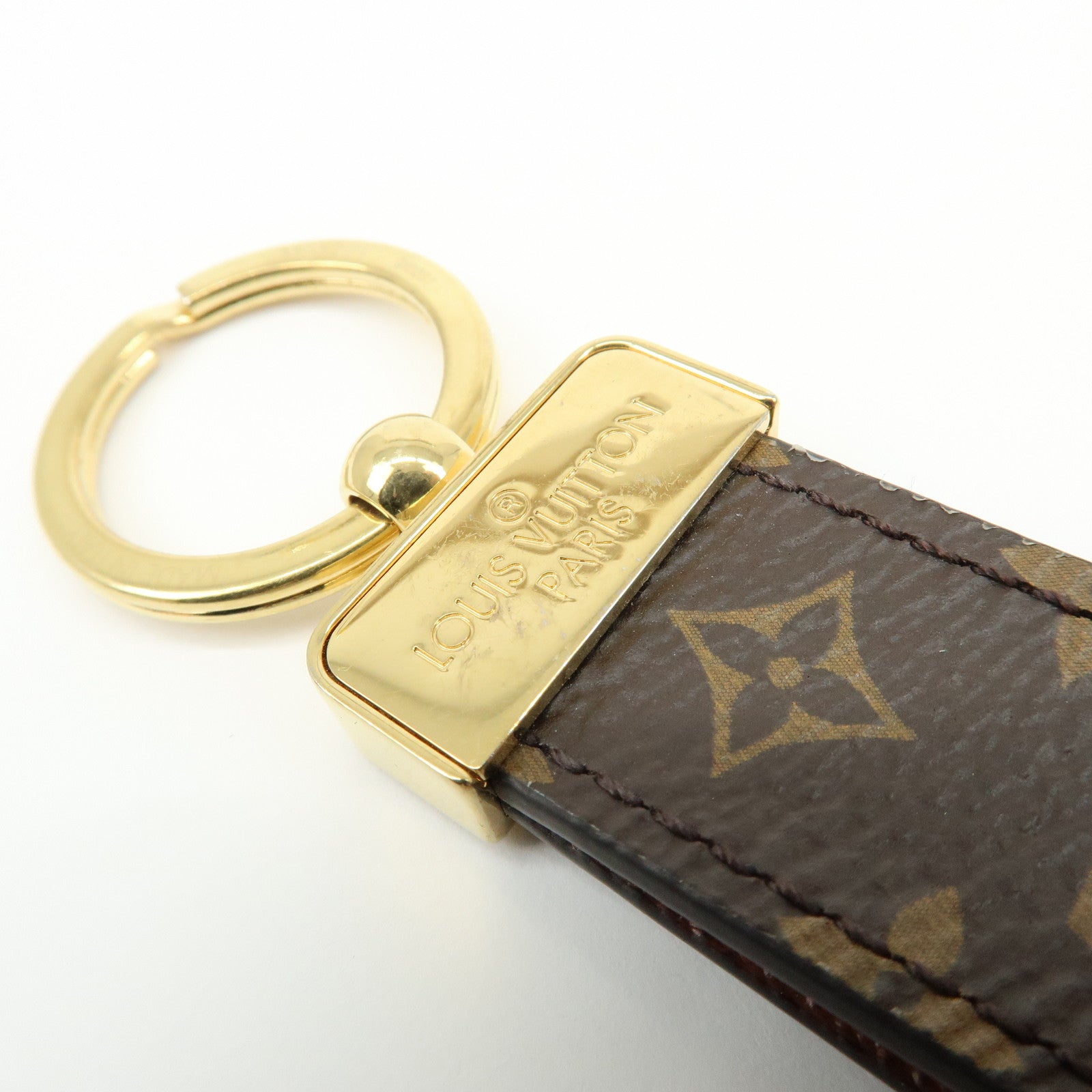 Louis Vuitton Monogram Dragonne Key Chain Key Holder Brown M65221
