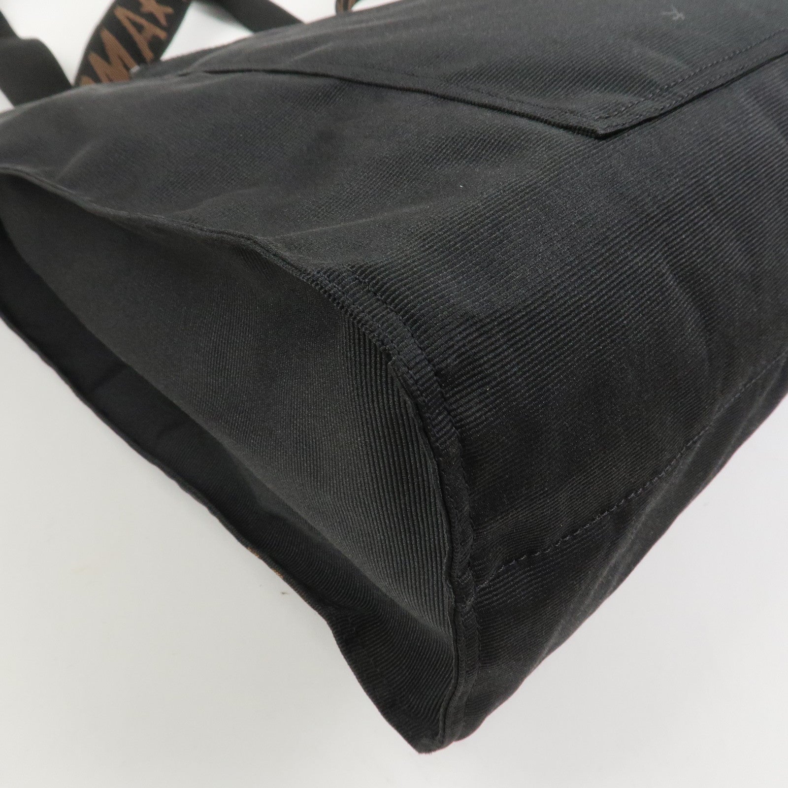 FENDI Nylon Leather Tote Bag Boston Bag Black 26680