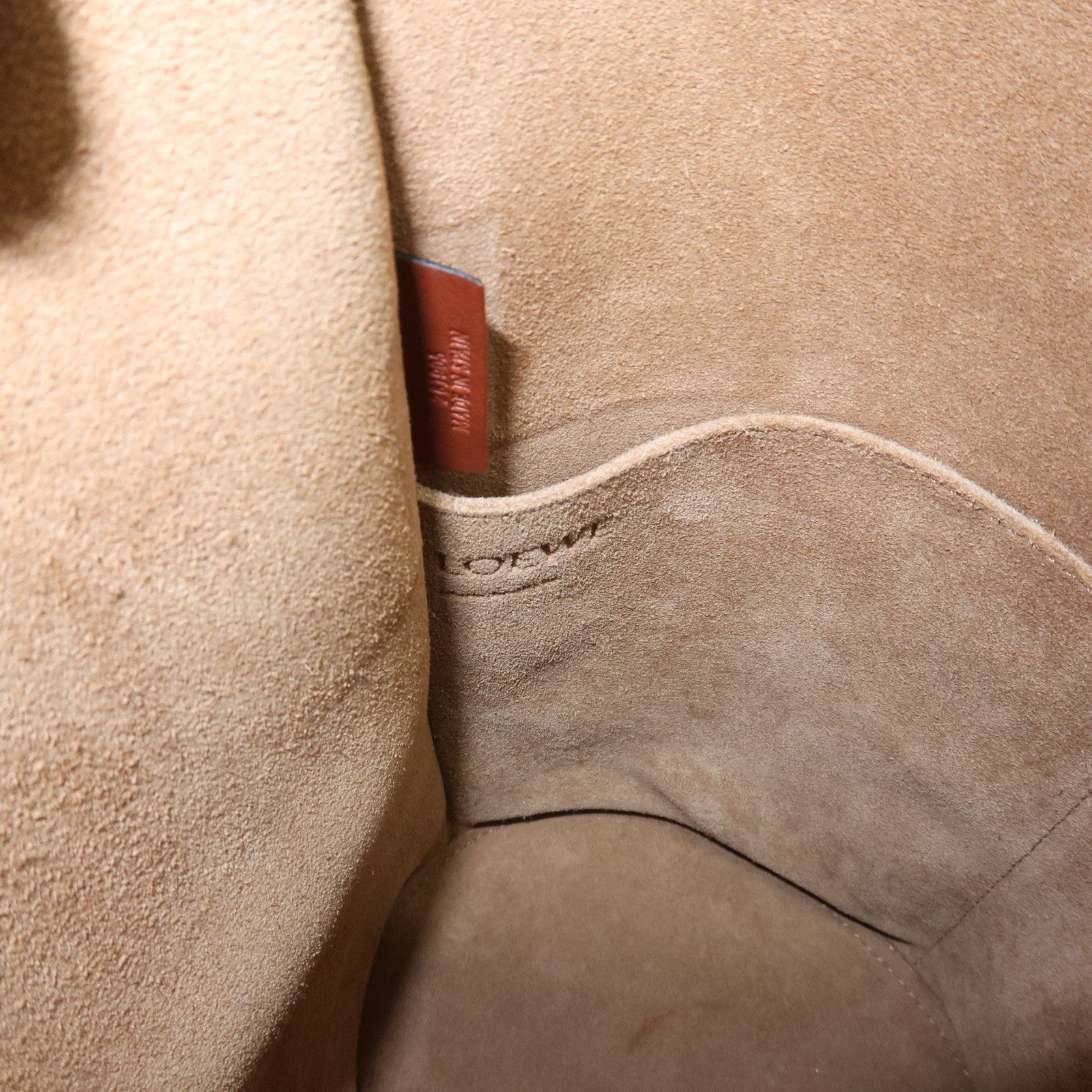 LOEWE Anagram Calf Leather Gate Bag Bucket Small Shoulder Bag Brown