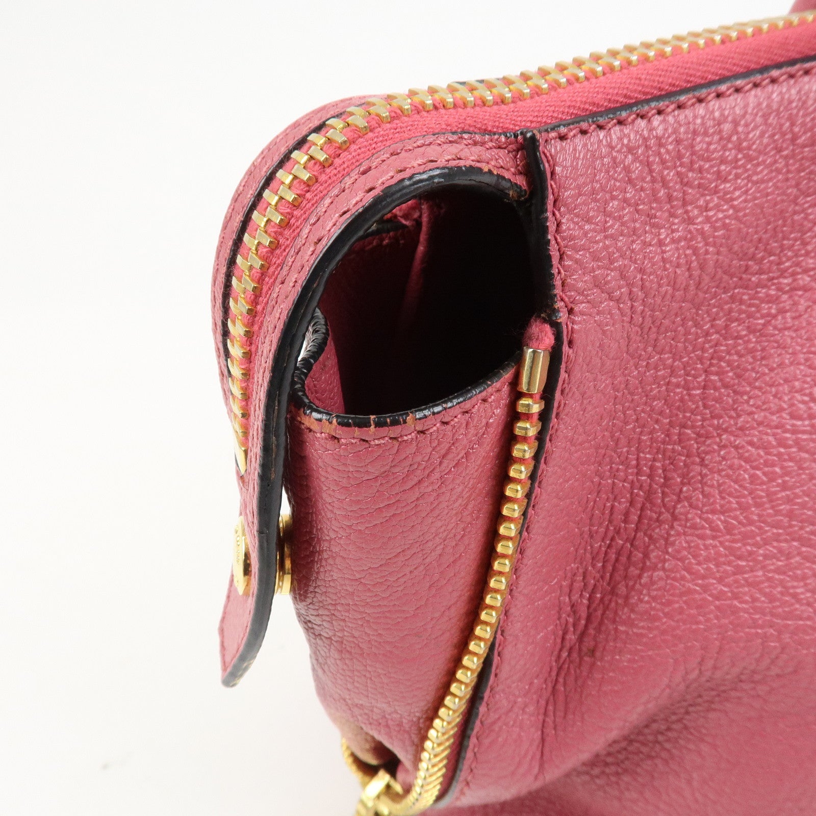 MIU MIU Logo Madras Leather 2WAY Bag Hand Bag Shoulder Bag RN1016