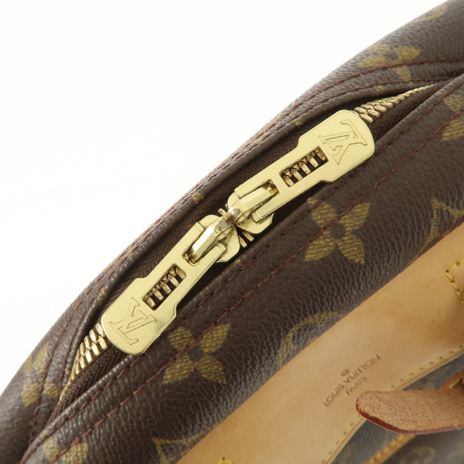 Louis Vuitton Monogram Deauville Hand Bag Brown M47270 Used