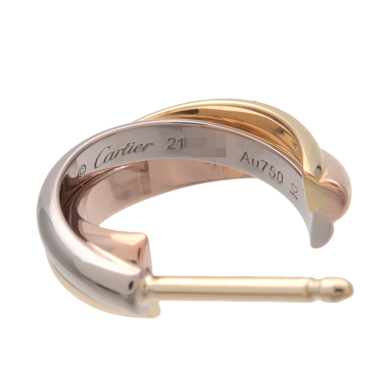 Cartier Trinity Earrings K18 750 White Gold Rose Gold Yellow Gold