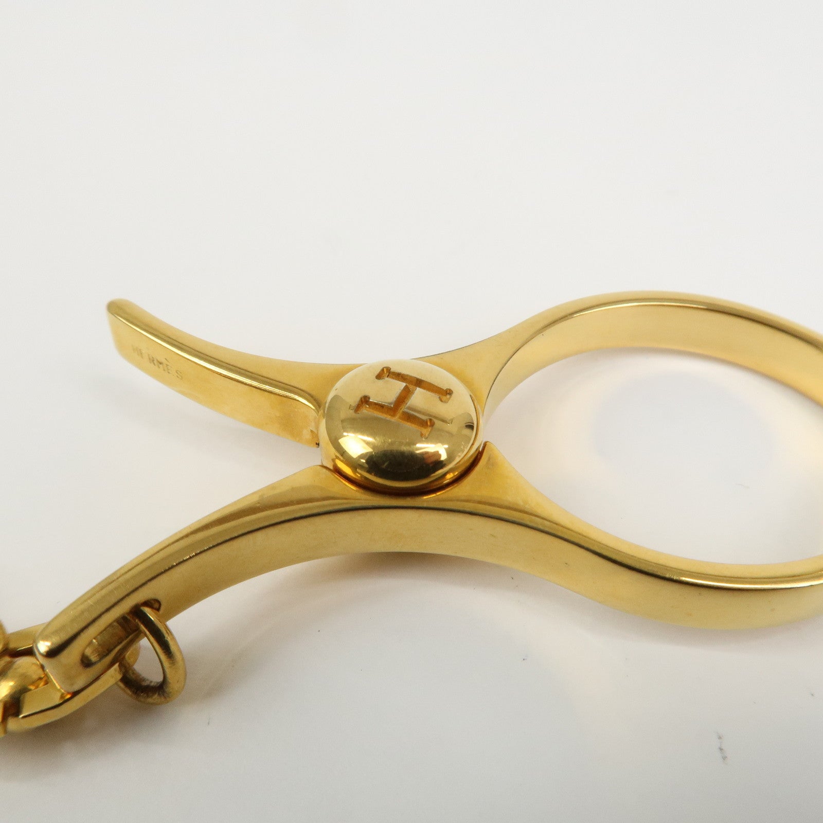 HERMES Filou Metal Glove Clip Glove Holder Gold