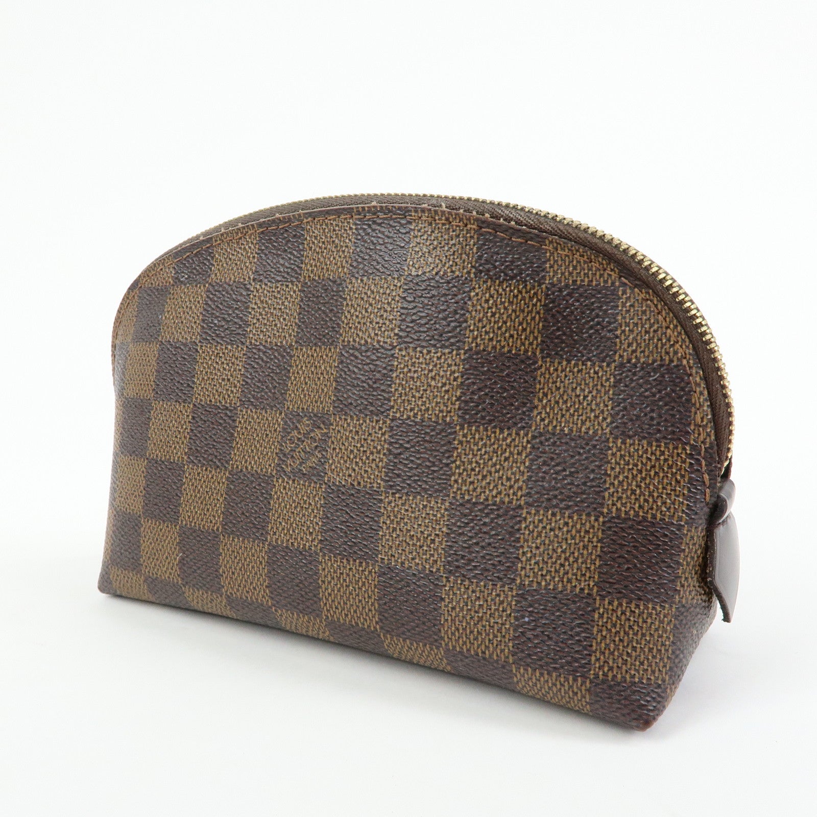Louis Vuitton Damier Ebene Pochette Cosmetic PM Pouch Brown N47516