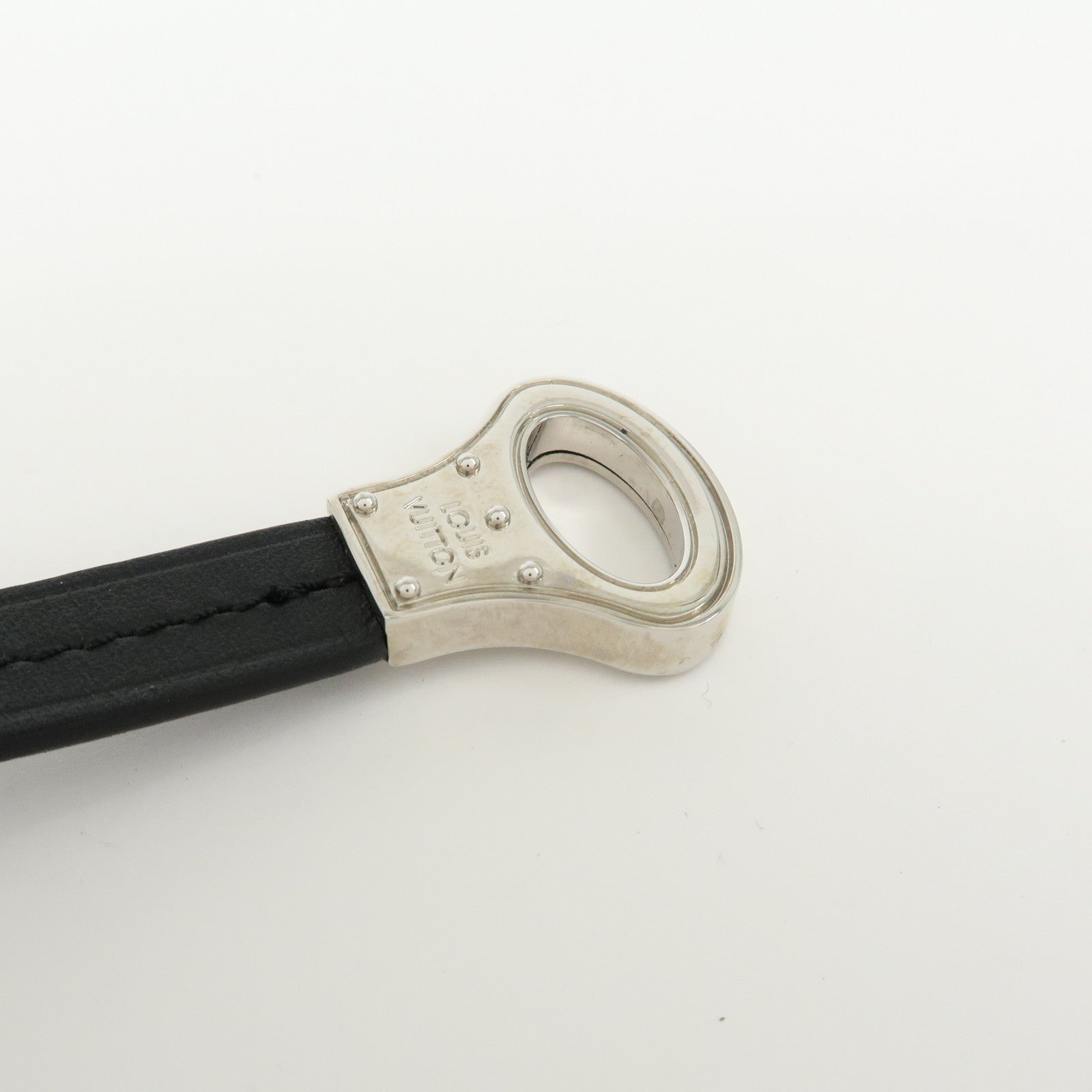 Louis Vuitton Bracelet Archive Leather Metal Bracelet Black M6290
